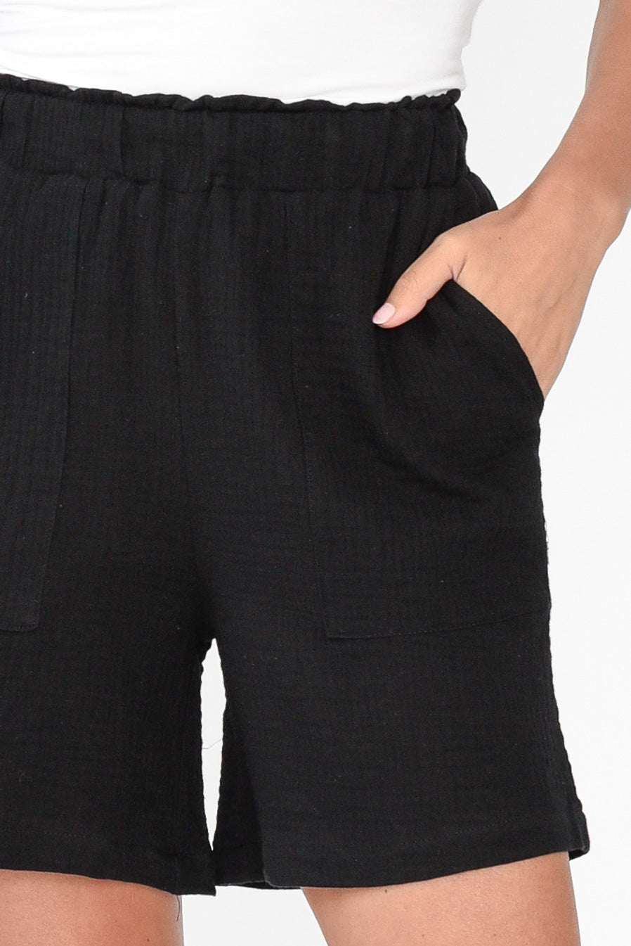 Byron Black Cotton Shorts