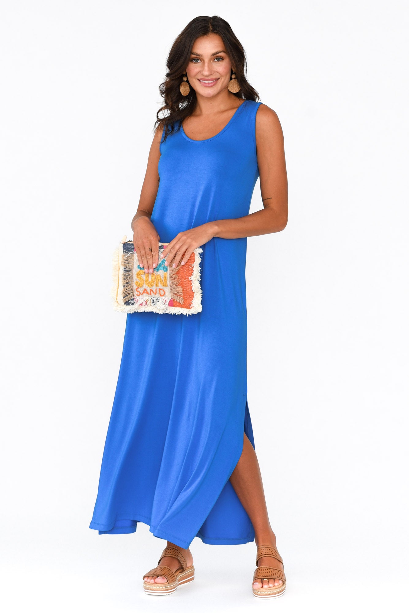 Janet Cobalt Bamboo Maxi Dress