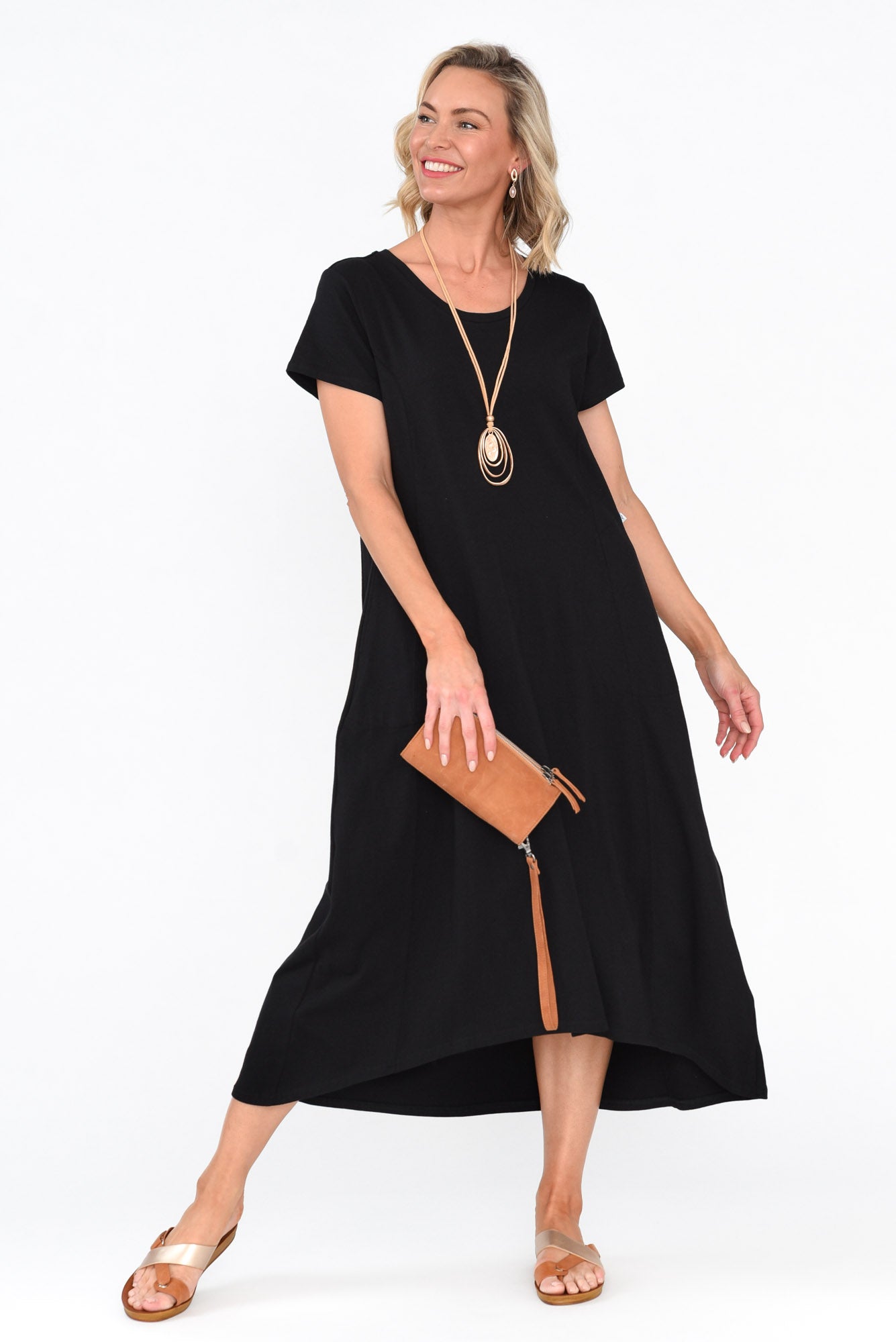Patrick Black Cotton Pocket Dress