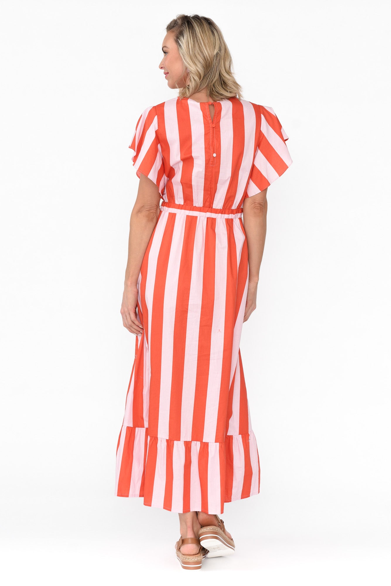 Winslow Pink Stripe Cotton Belted Dress