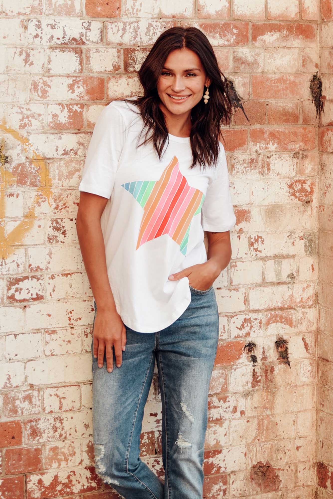 Ariana Rainbow Star Cotton Tee