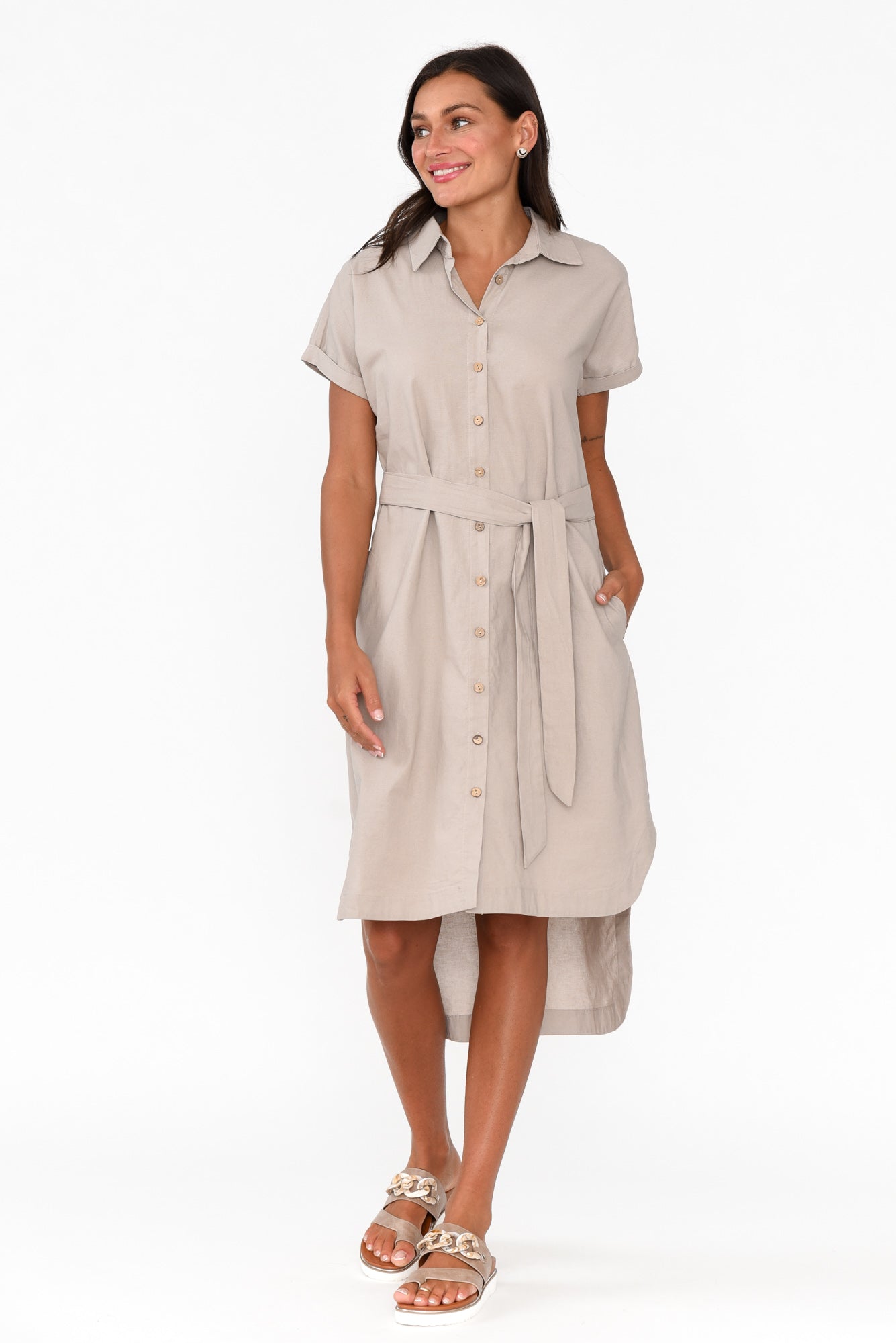 Mareli Natural Linen Blend Dress