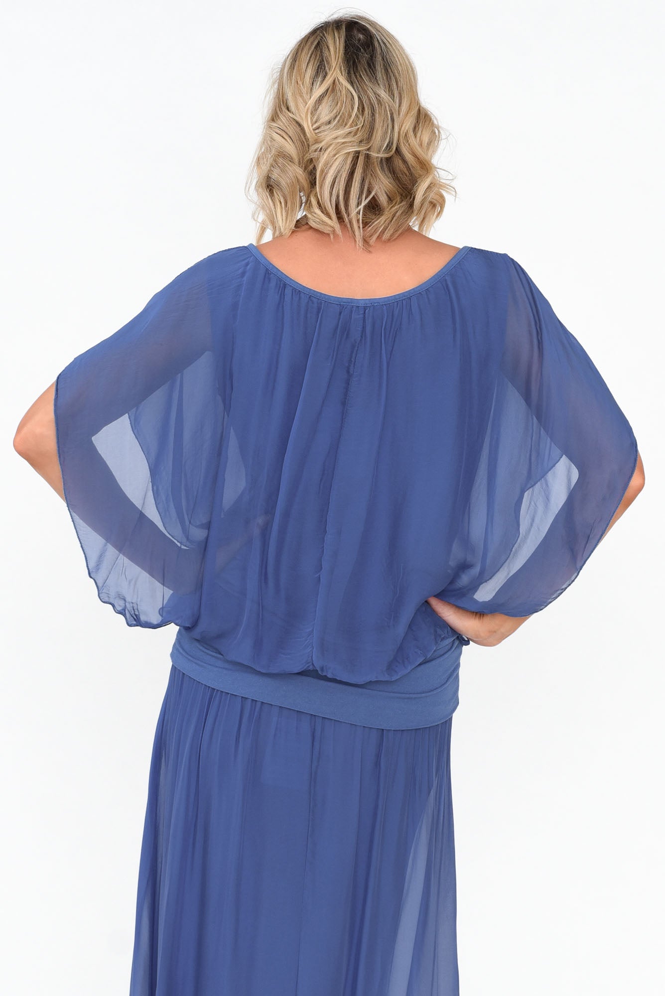 Evaline Cobalt Silk Layer Top