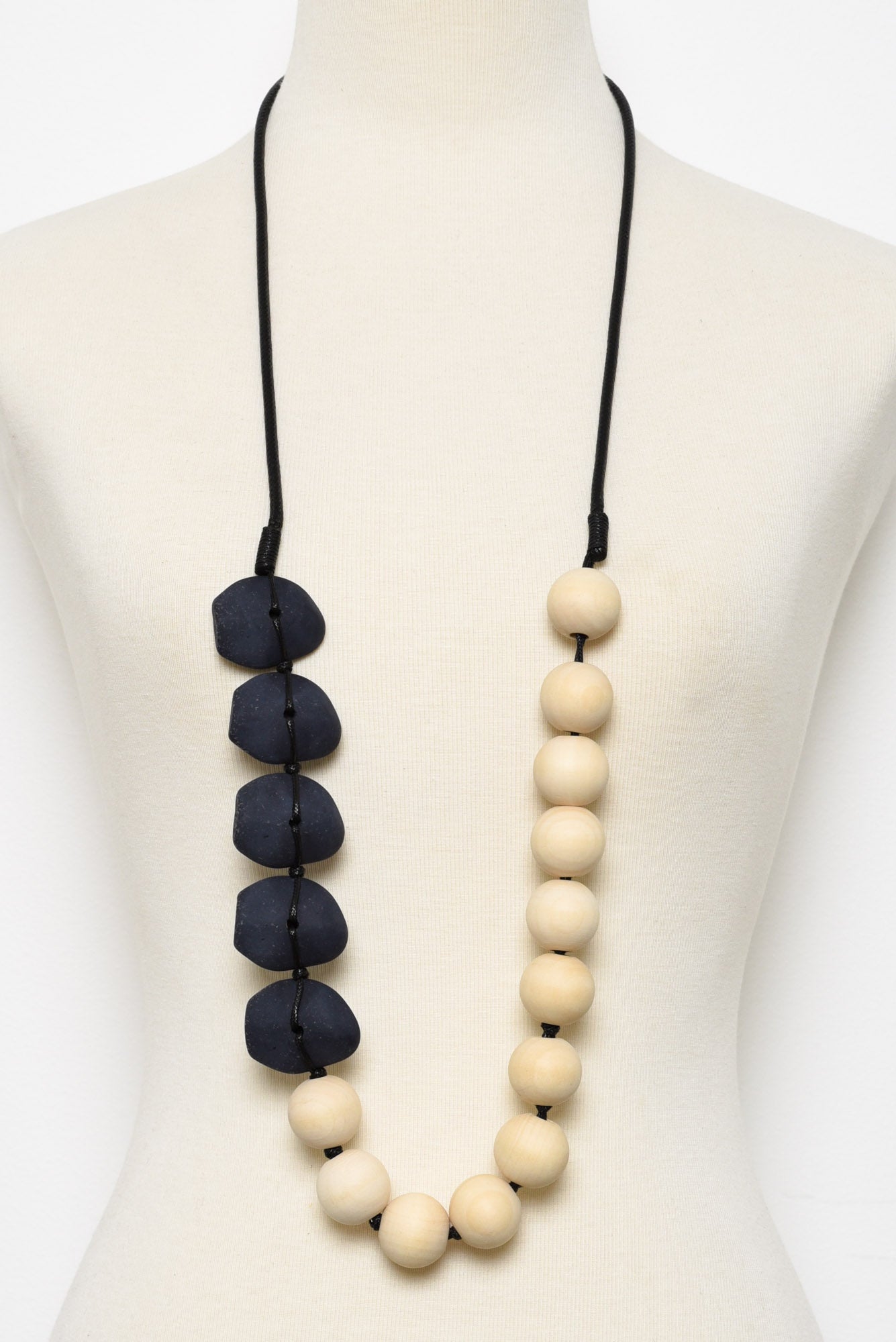 Lorenzo Natural Wood Beaded Necklace