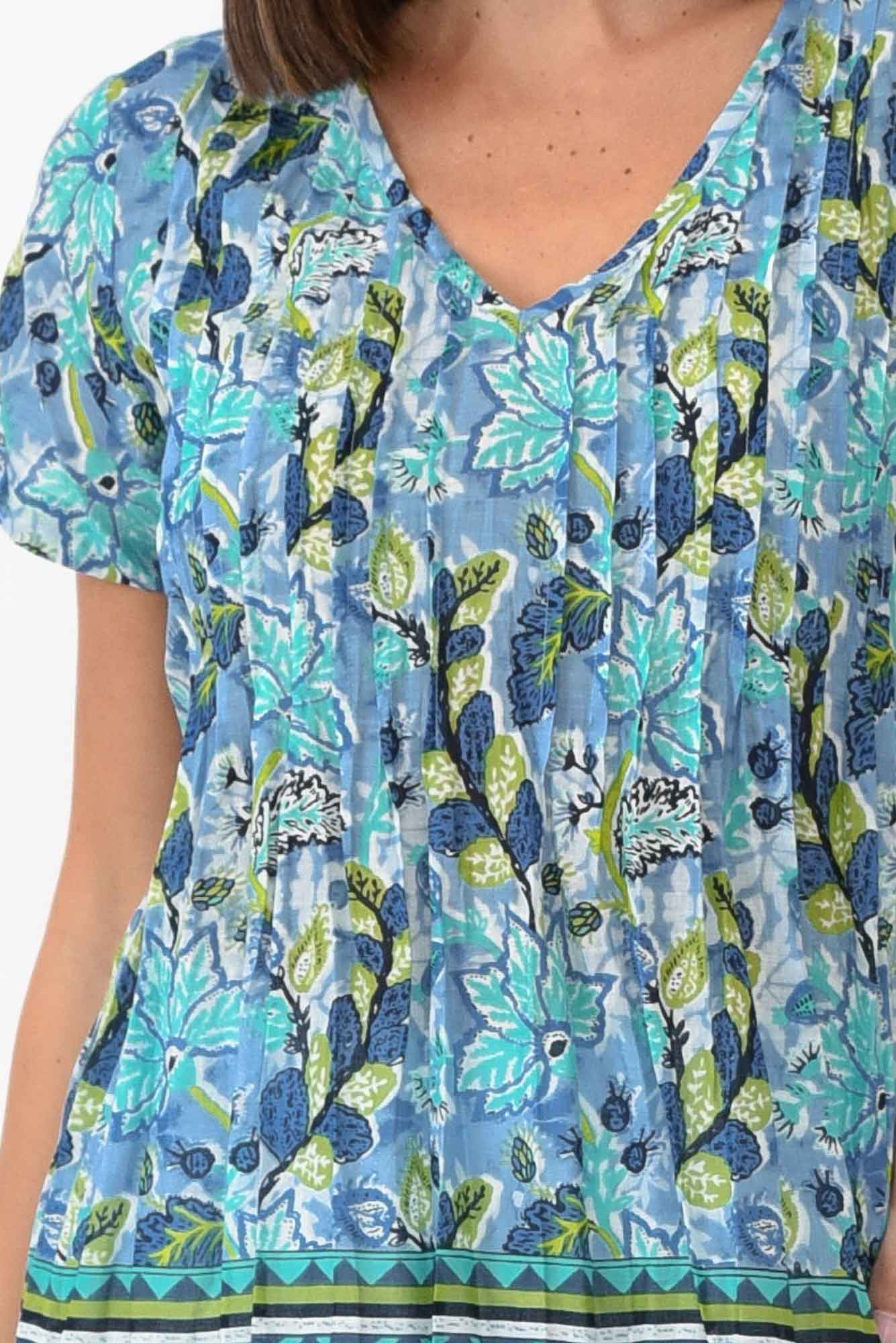 Fia Blue Botanic Cotton Top