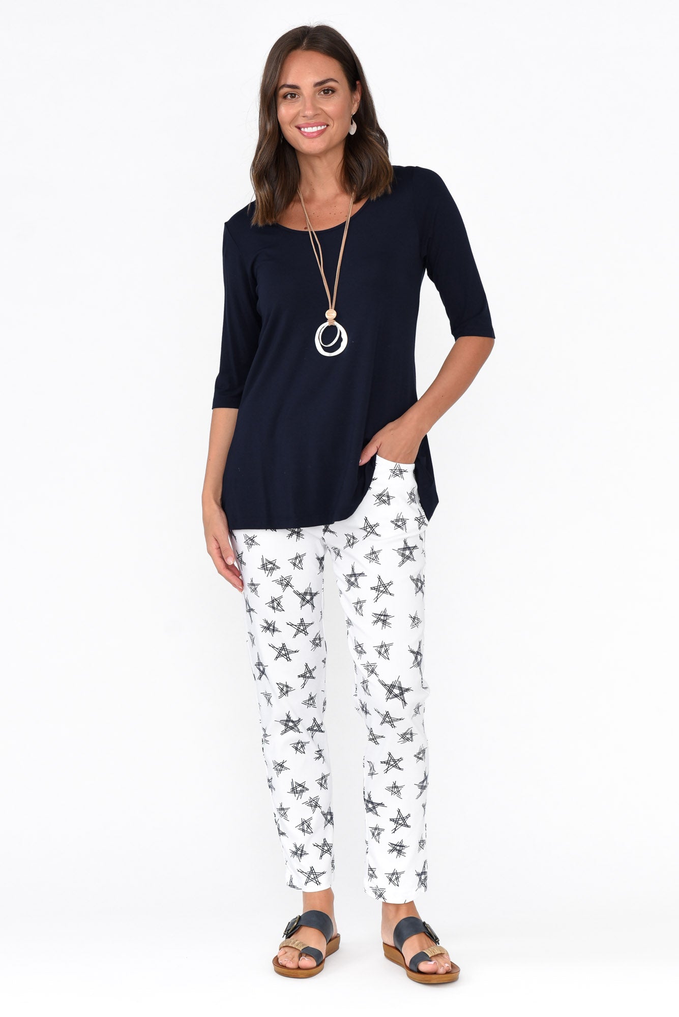 Boyce White Star Cotton Blend Stretch Pant