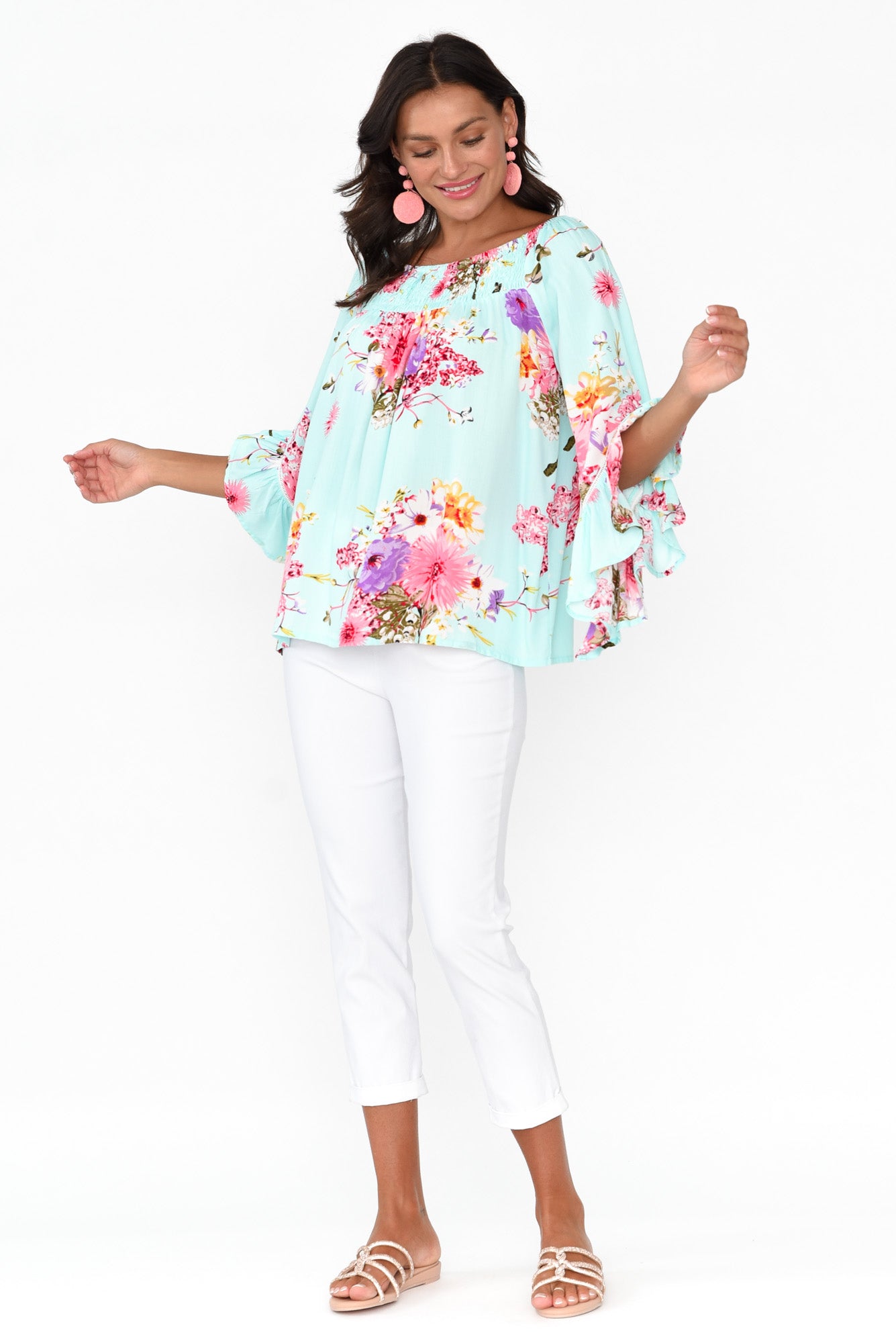 Amal Blue Cherry Blossom Top