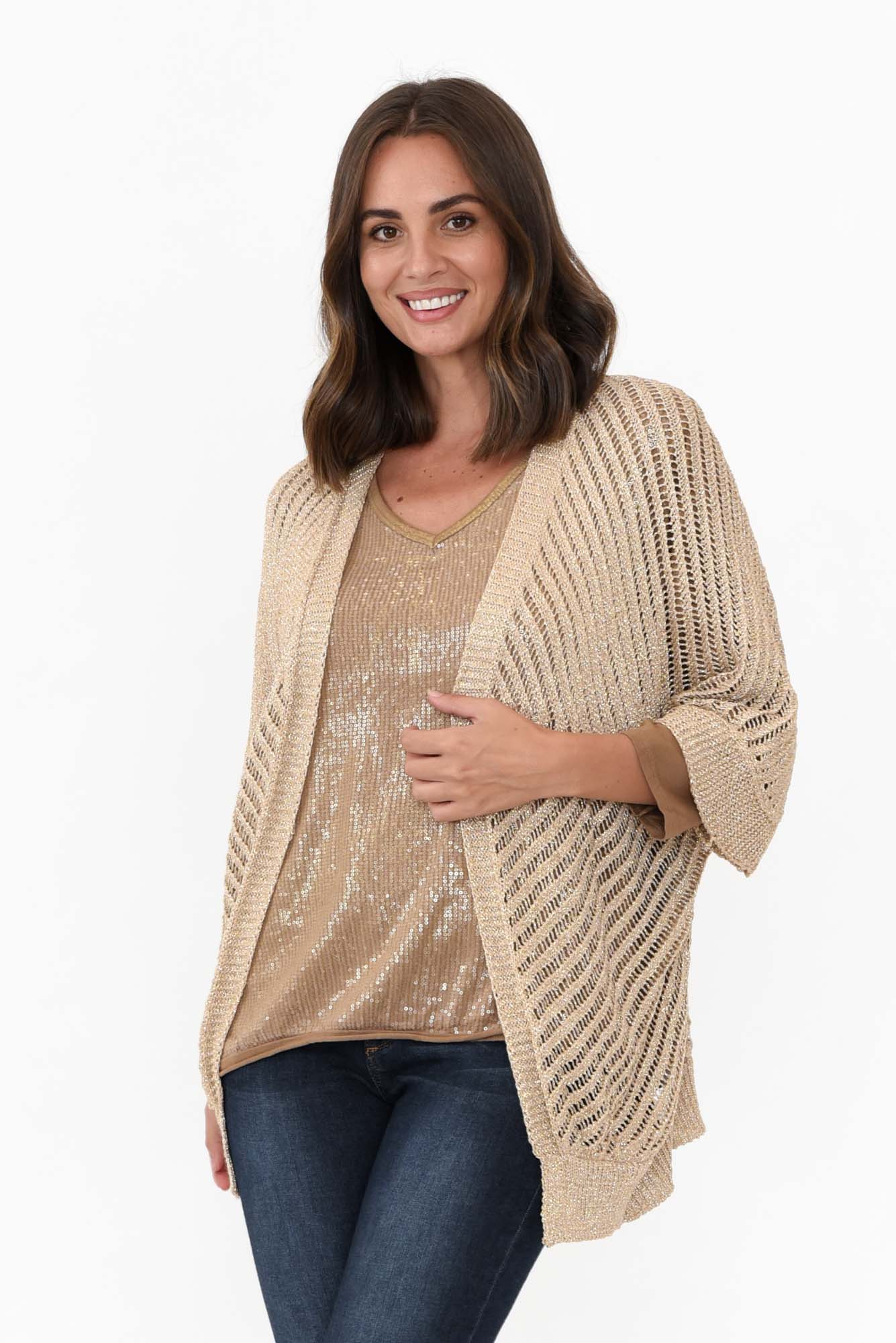 Duncan Gold Metallic Cardigan