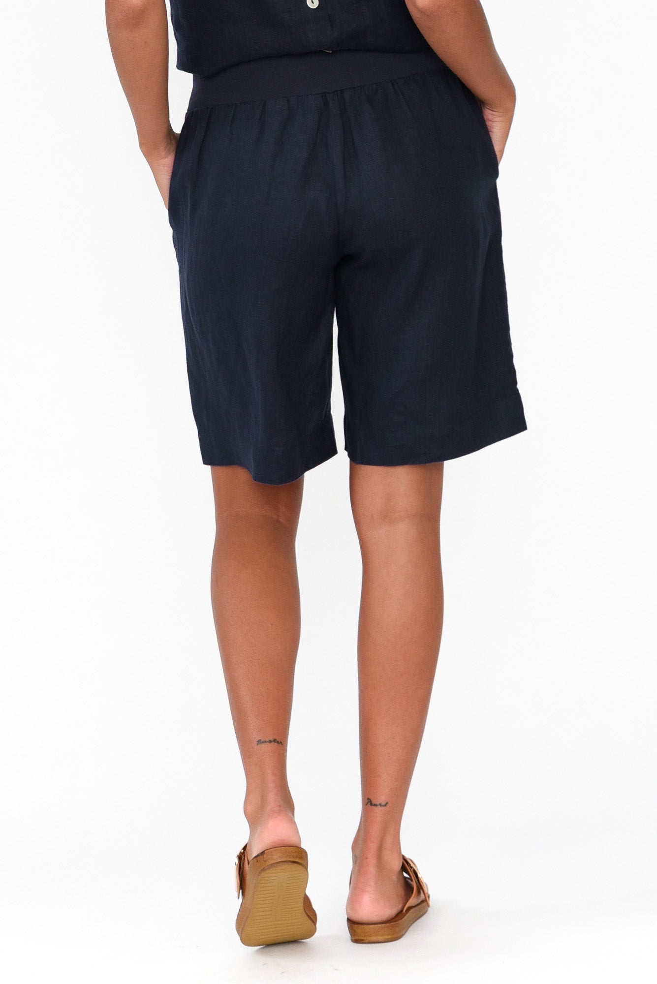 Aster Navy Linen Short