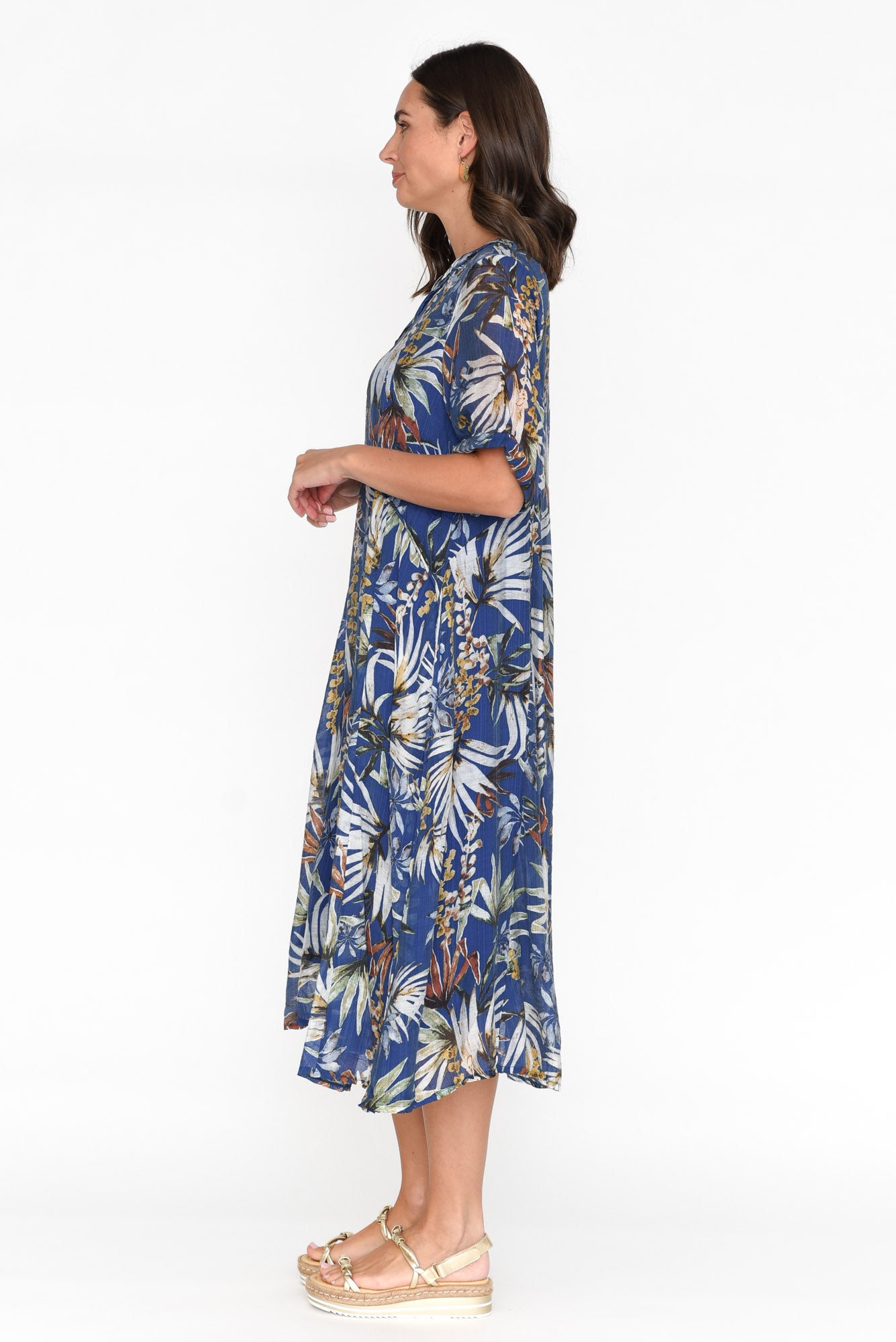 Raiden Blue Tropical Dress
