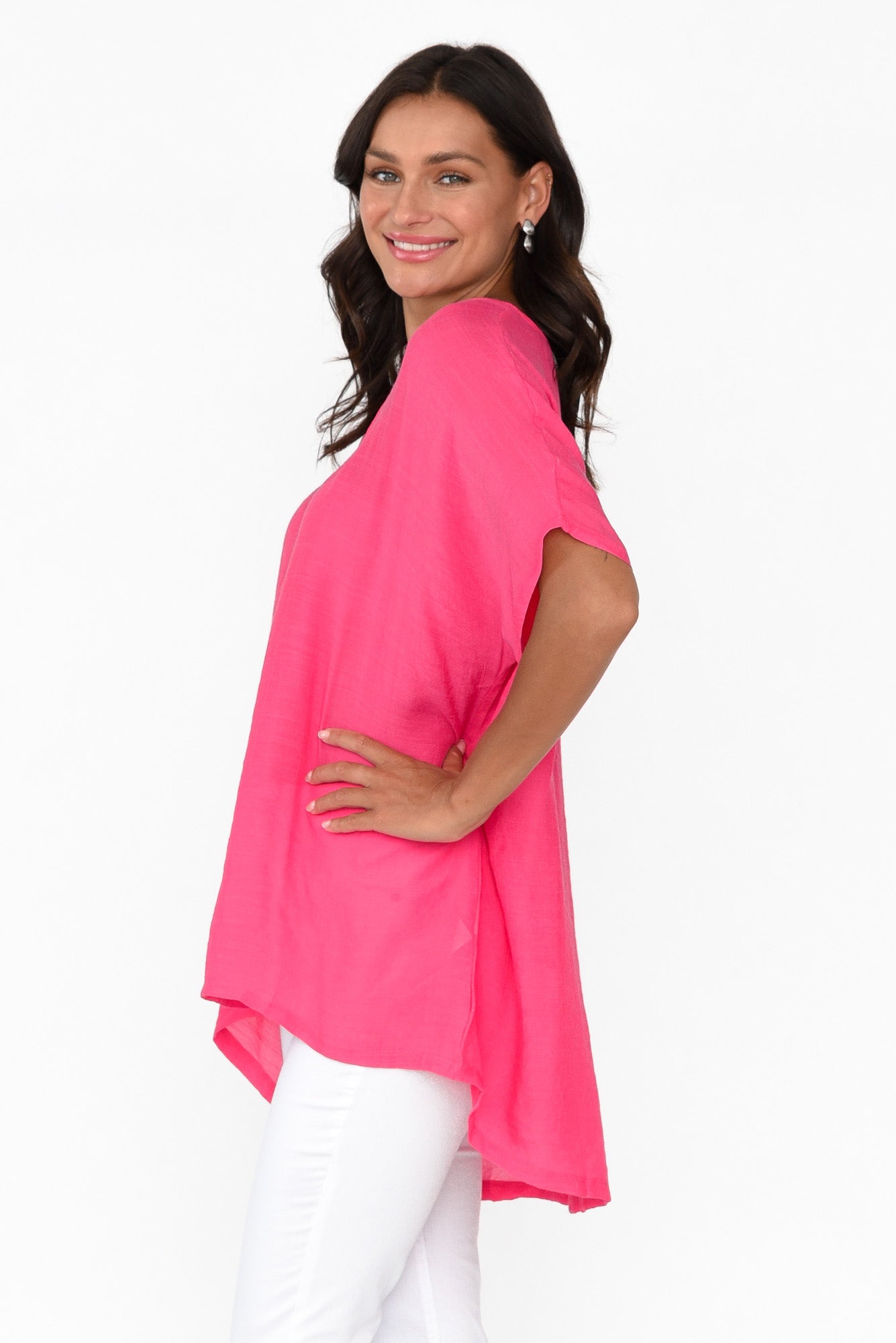 Elvira Hot Pink Drape Top