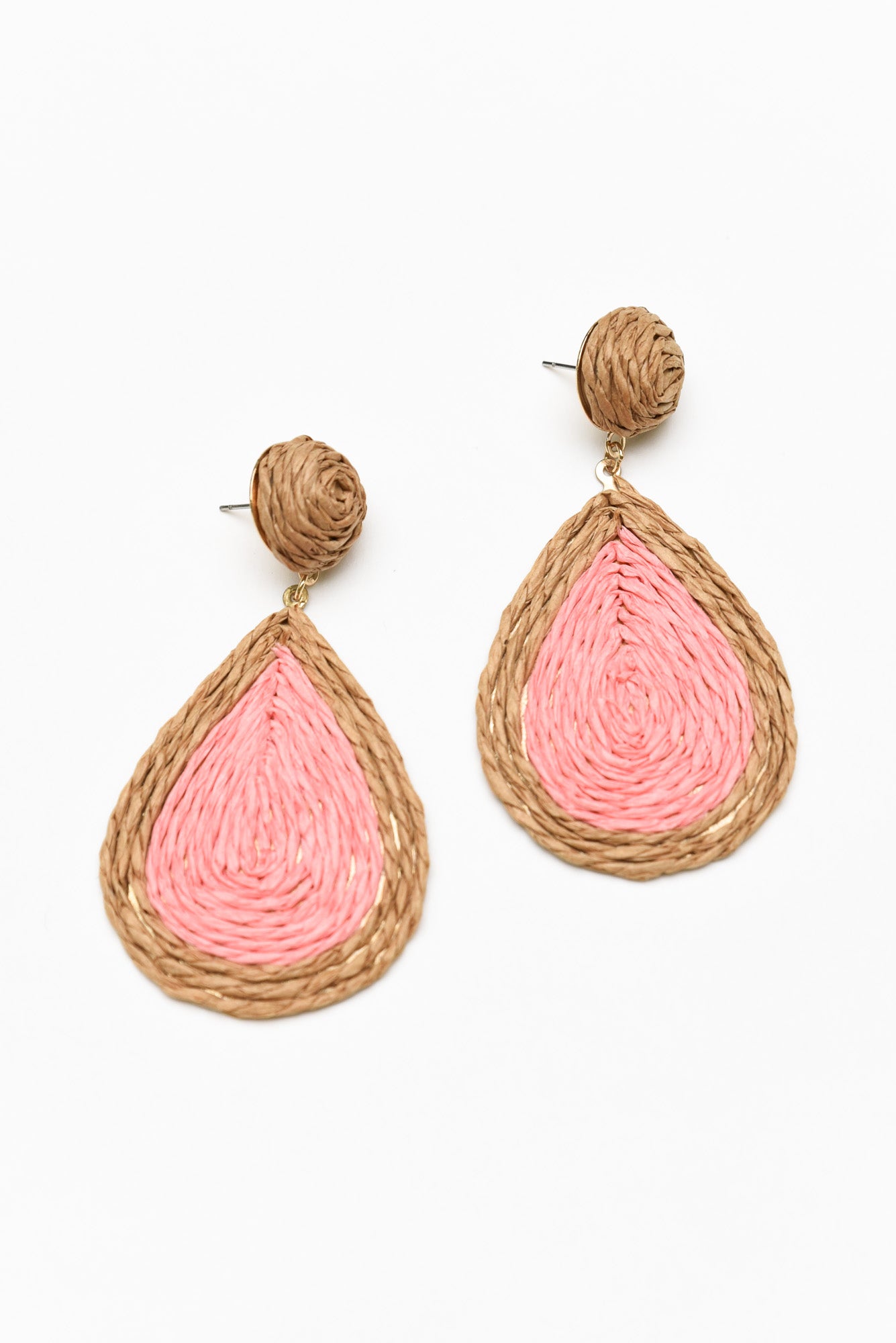 Gerdy Pink Raffia Drop Earring