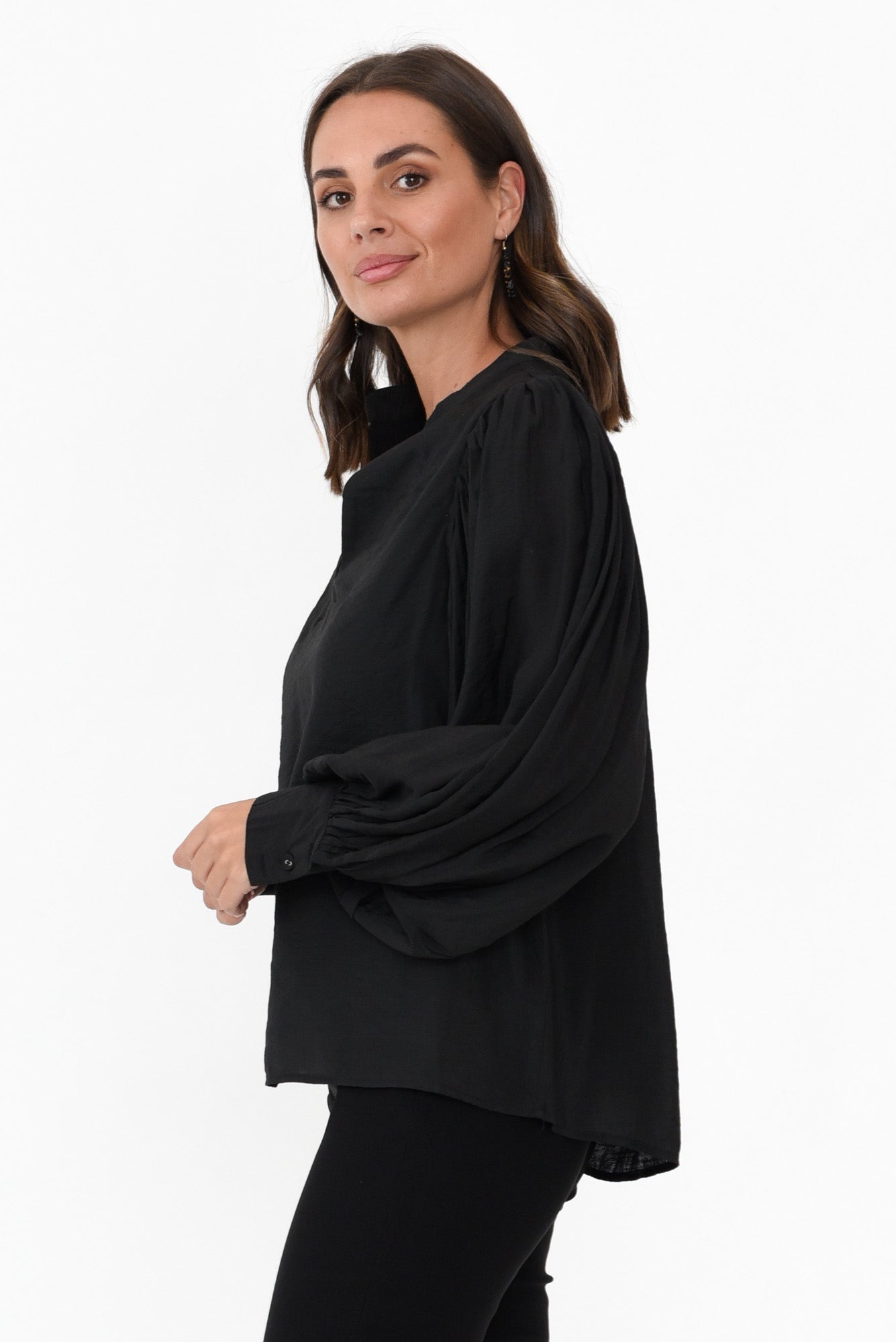 Kane Black Cotton Blend Top