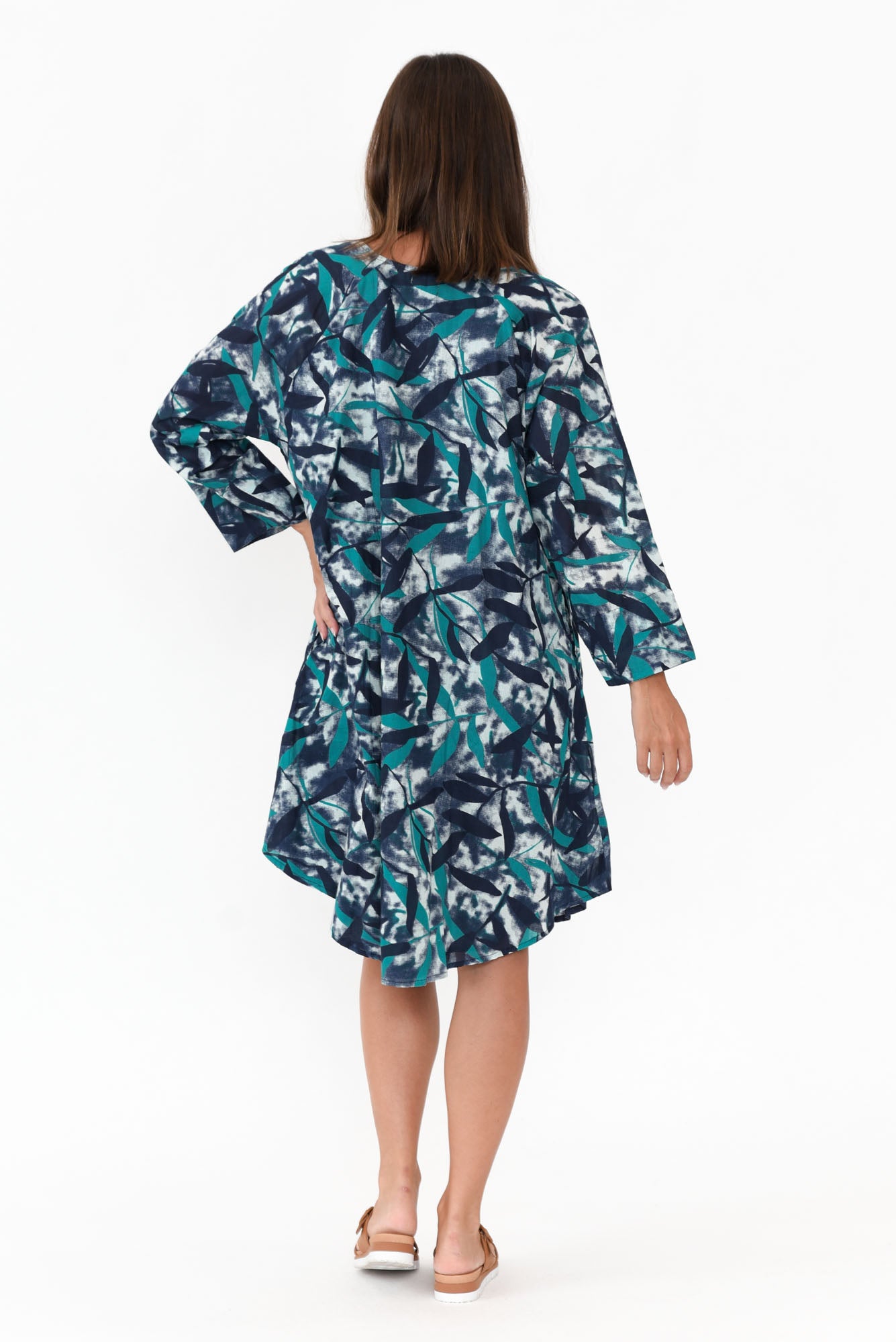 Proserpine Blue Leaf Cotton Tunic