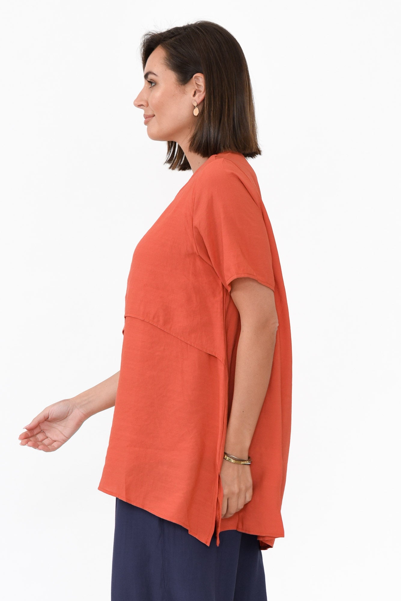 Shoshana Rust Cotton Layered Top