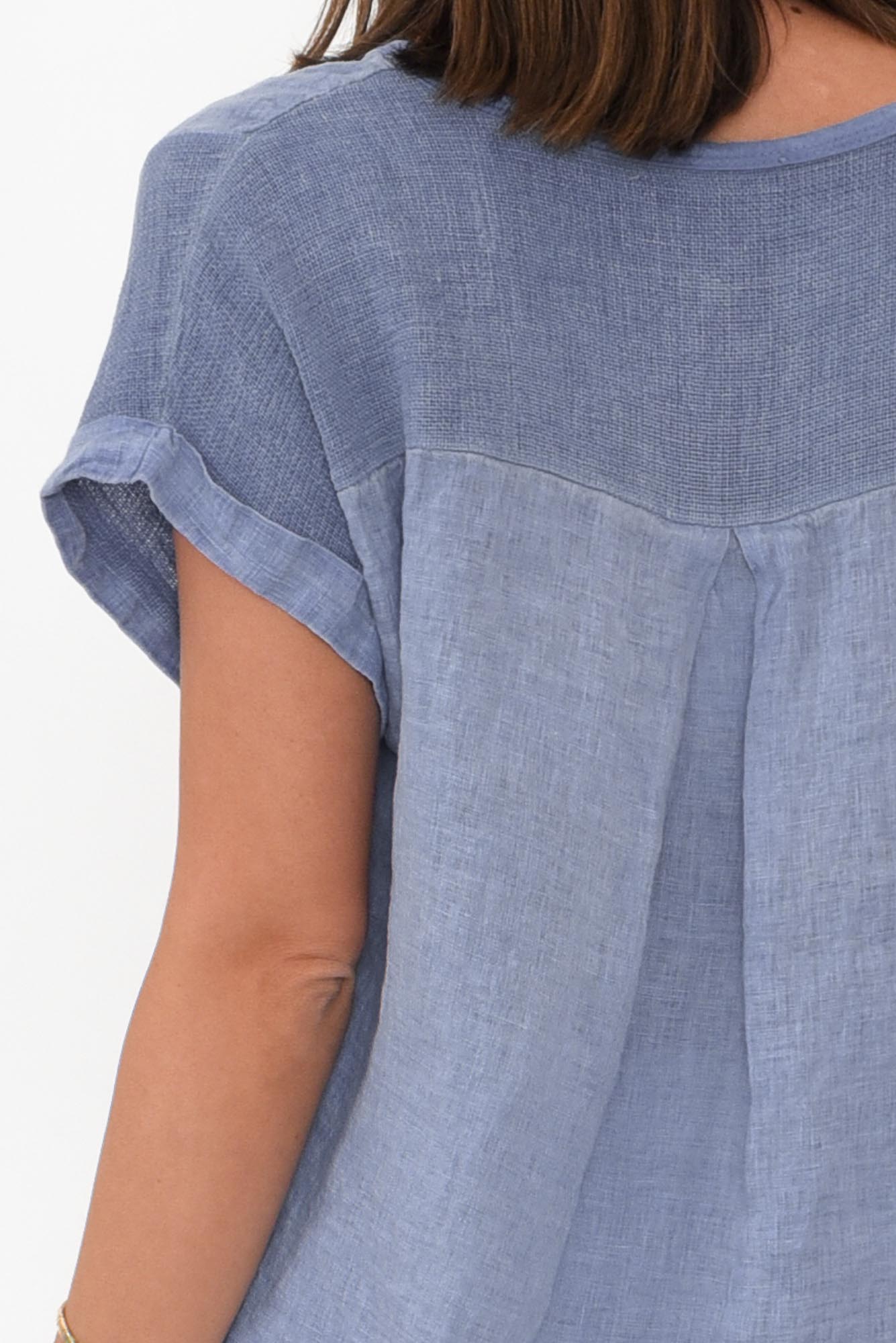 Dorian Steel Linen Cotton Top