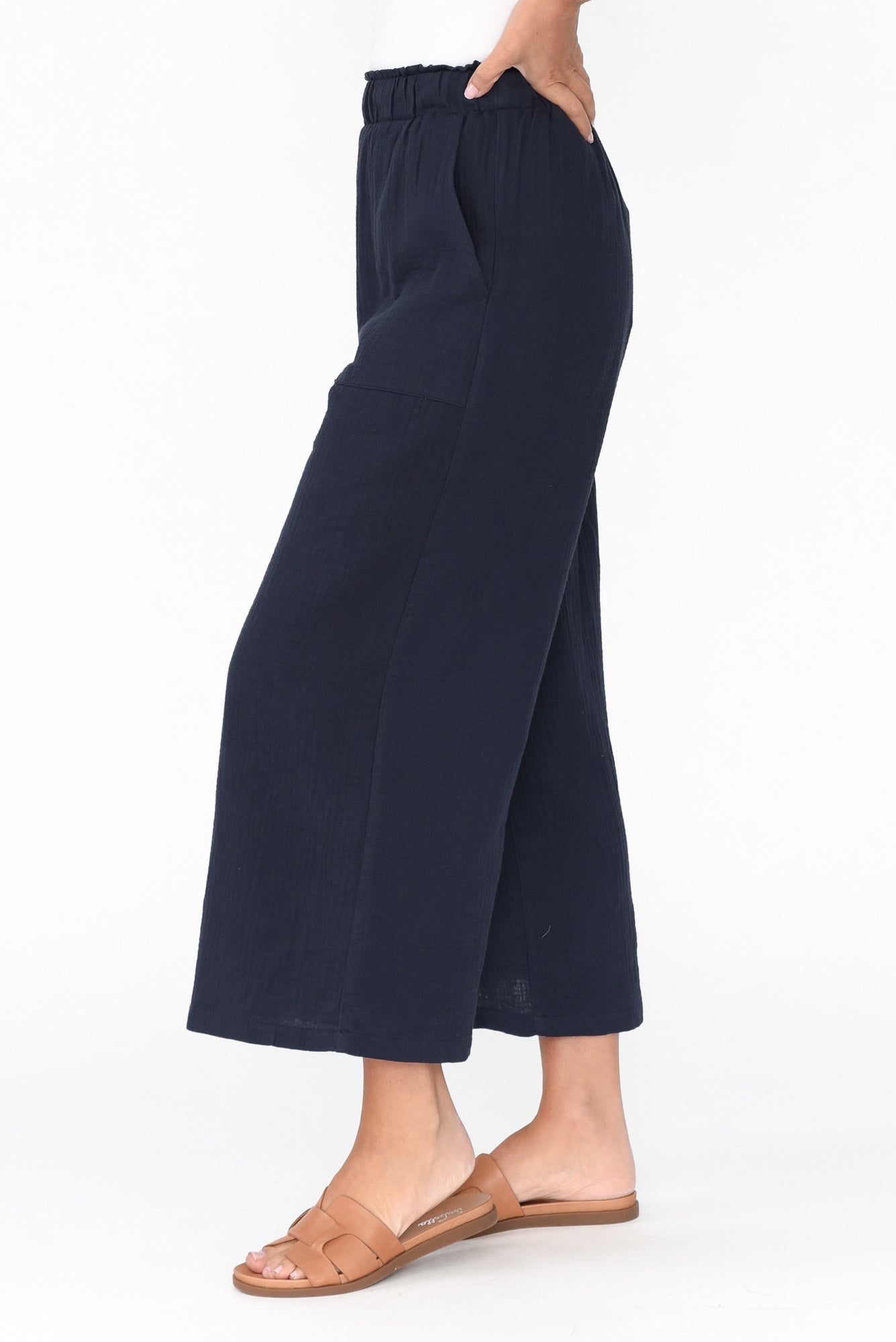 Byron Navy Cotton Pocket Pant