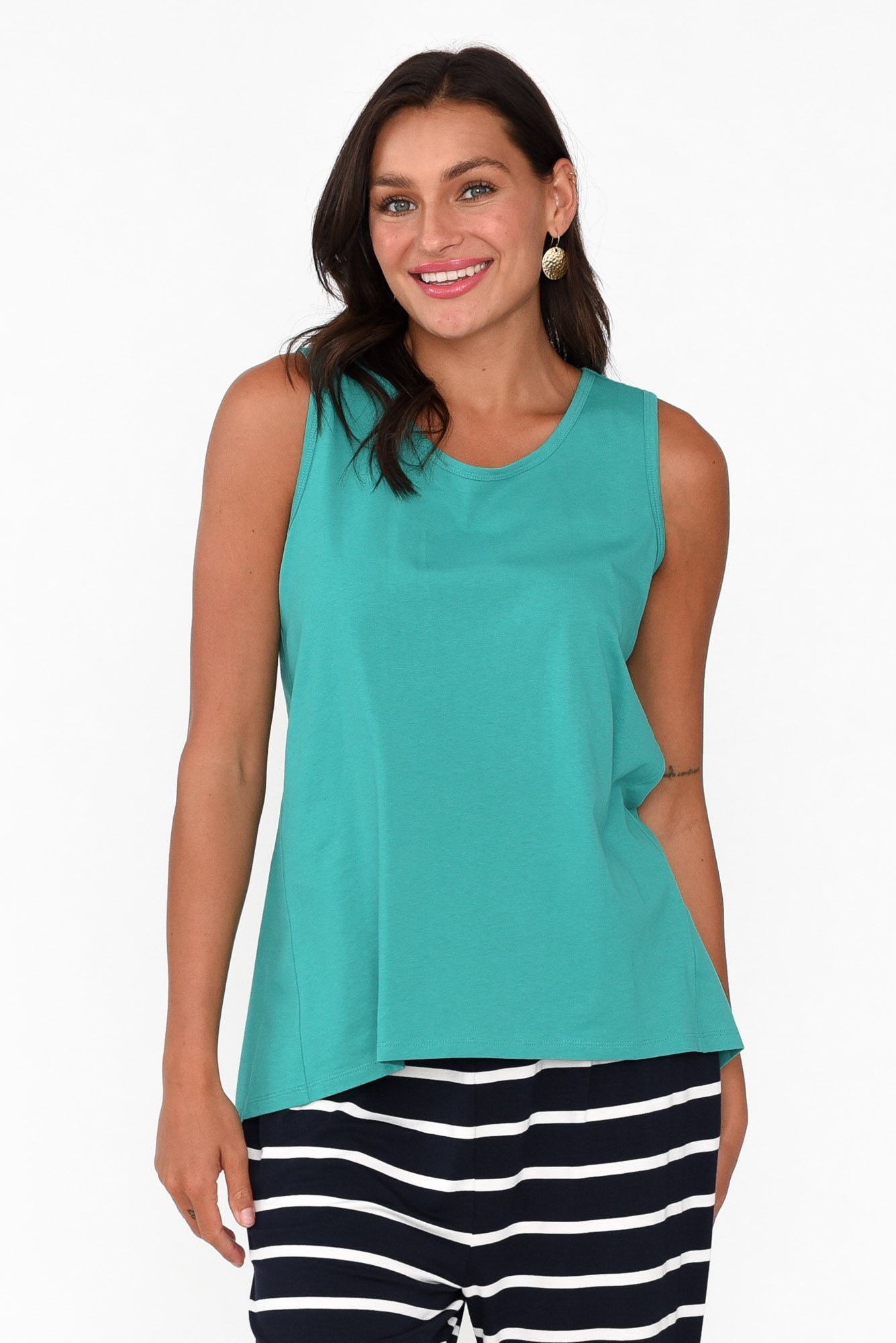 Josie Jade Green Cotton Tank