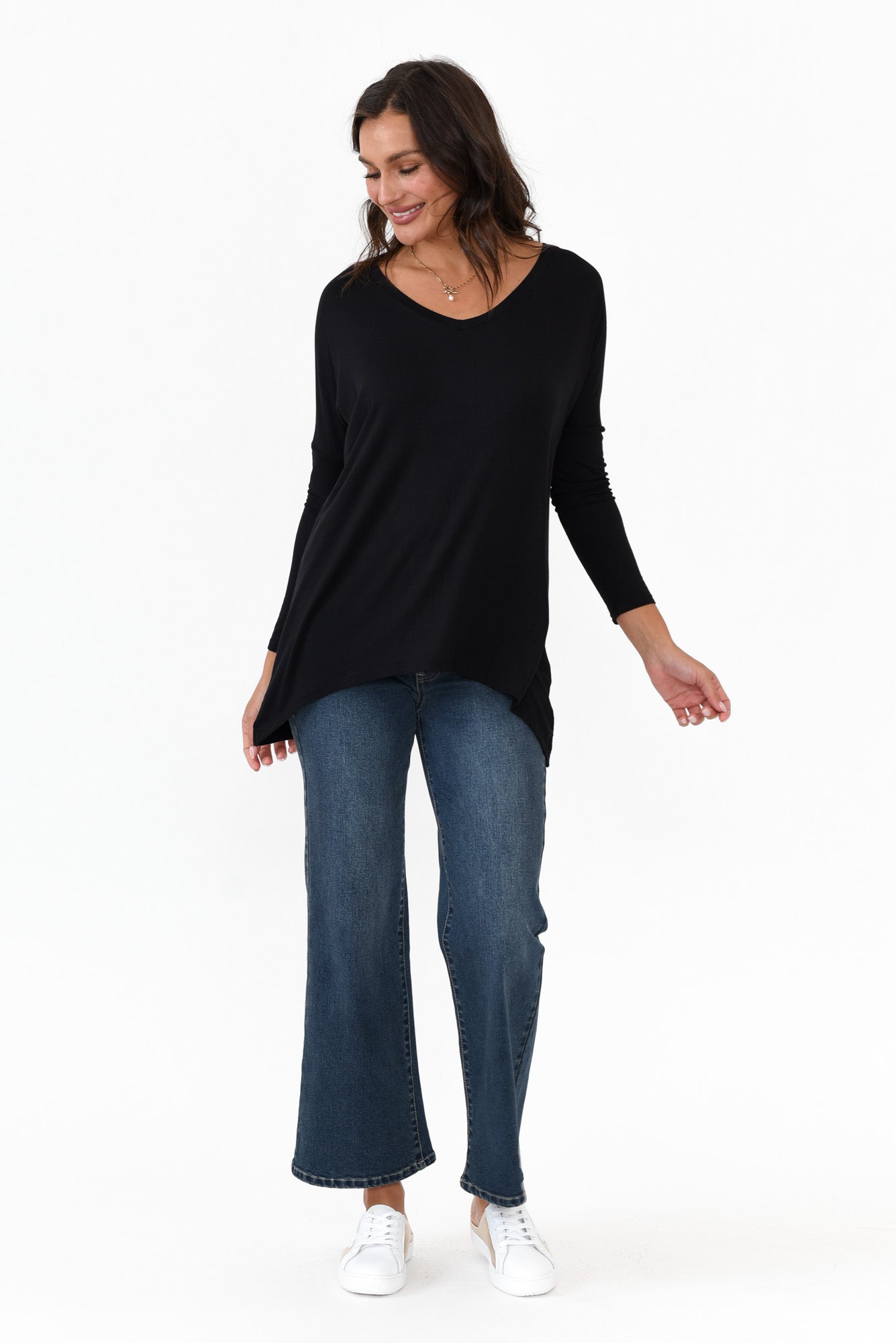 Nicola Dark Denim Wide Leg Jean