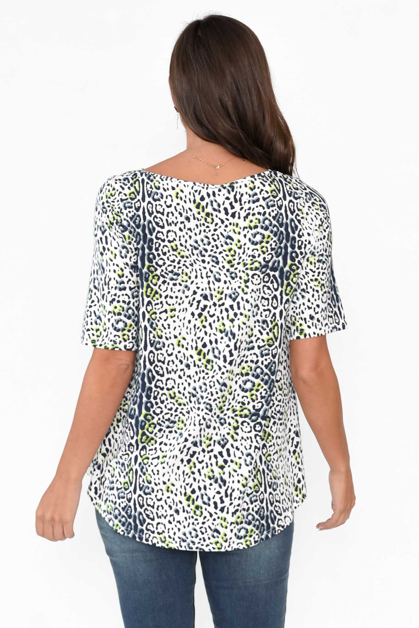 Blue Jaguar Half Sleeve Micro Modal Top