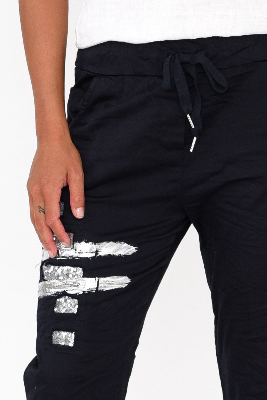 Lexus Navy Foil Stretch Pant
