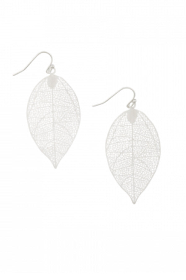 Silver Leaf Cutout Earring
