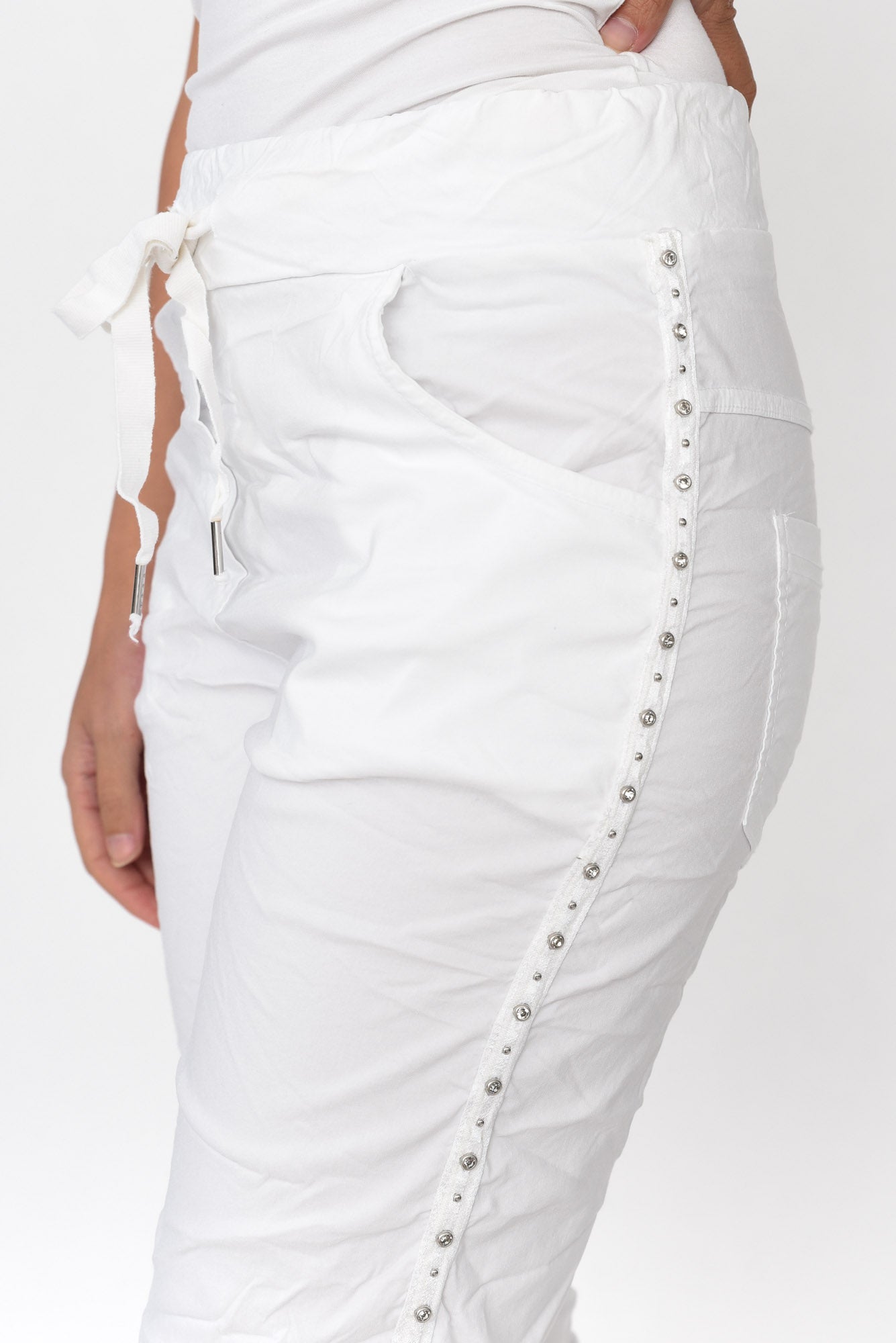 Rhonda White Embellished Shorts