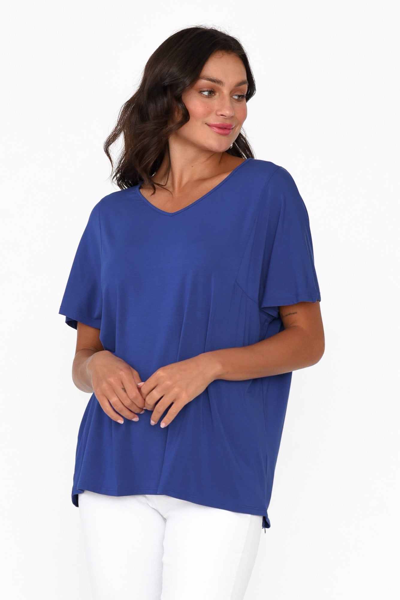 Ivy Cobalt Micro Modal Swing Tee