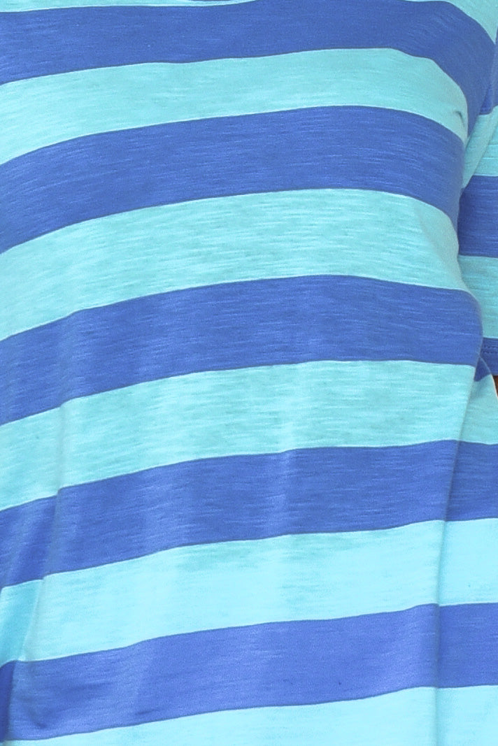 Ariana Aqua Stripe Cotton Tee