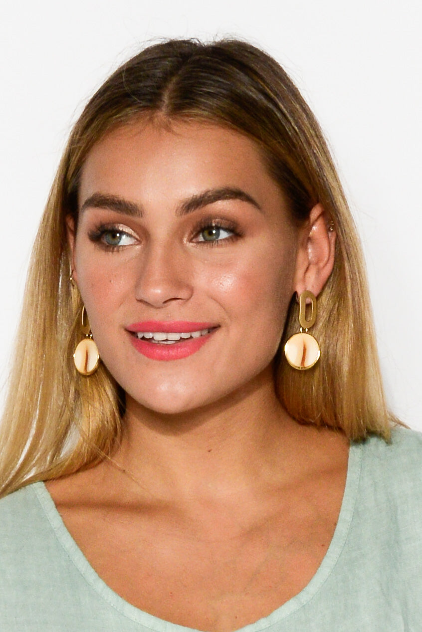 Grace Gold Marble Earring