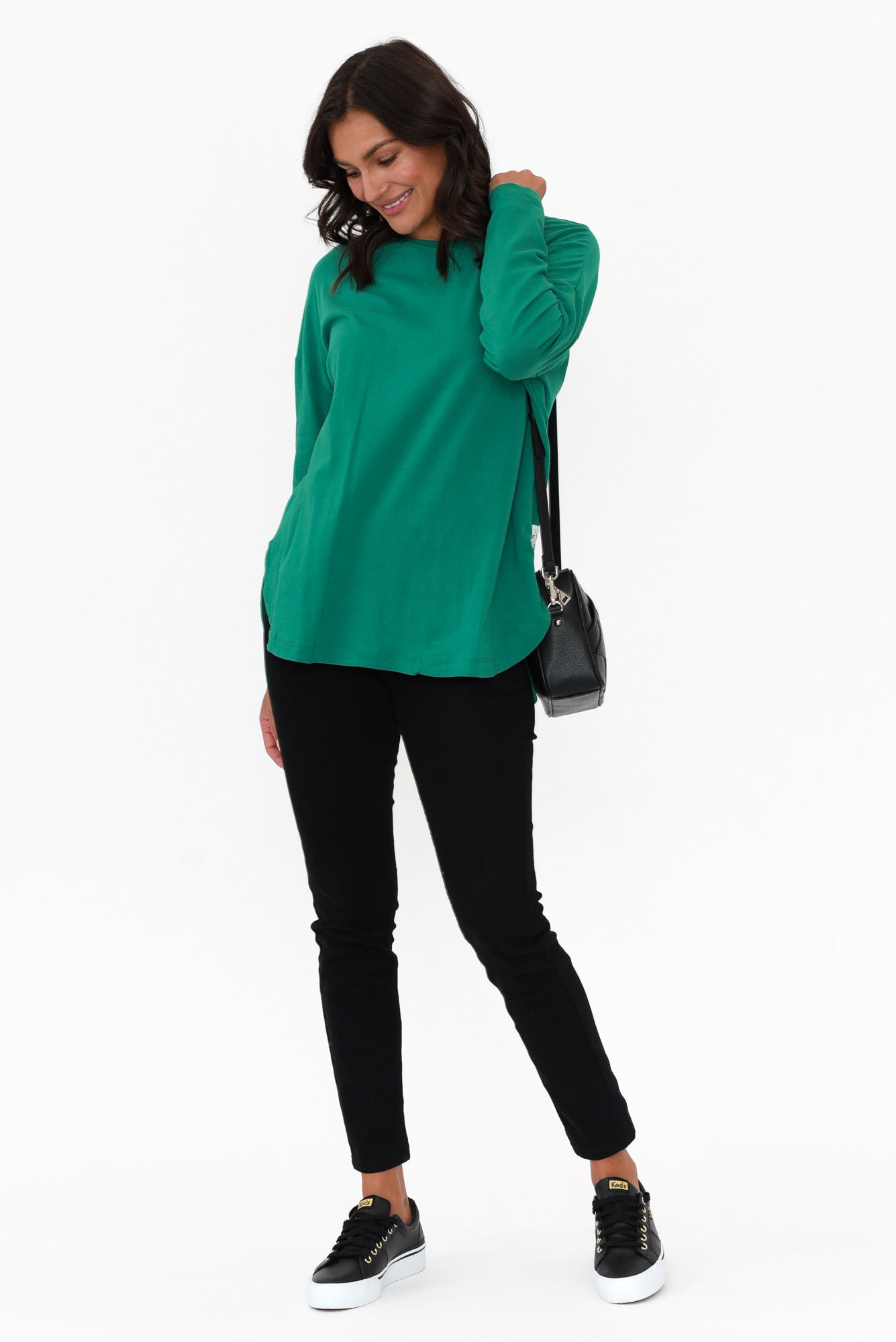 Society Teal Cotton Long Sleeve Tee