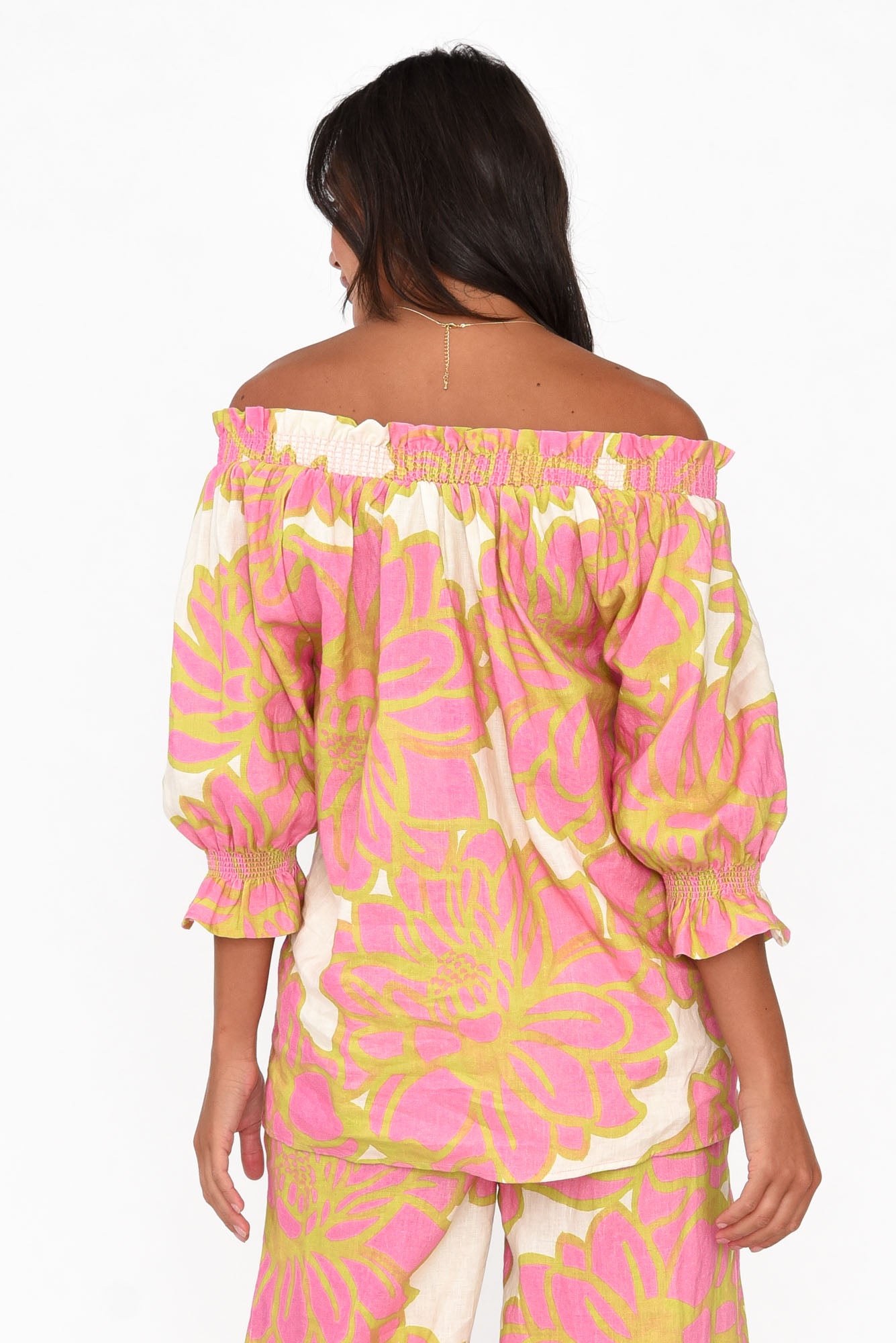 Drew Pink Lotus Linen Top