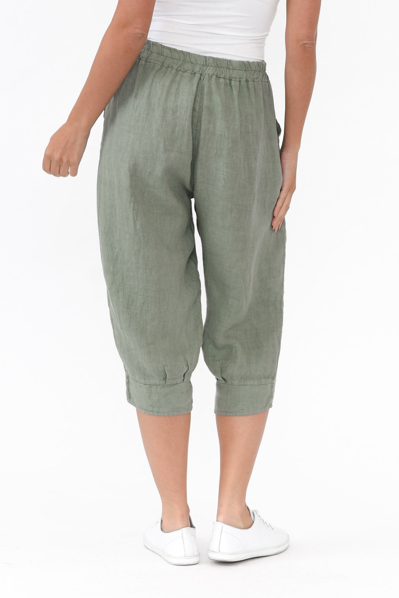Carmichael Khaki Linen Capri Pant