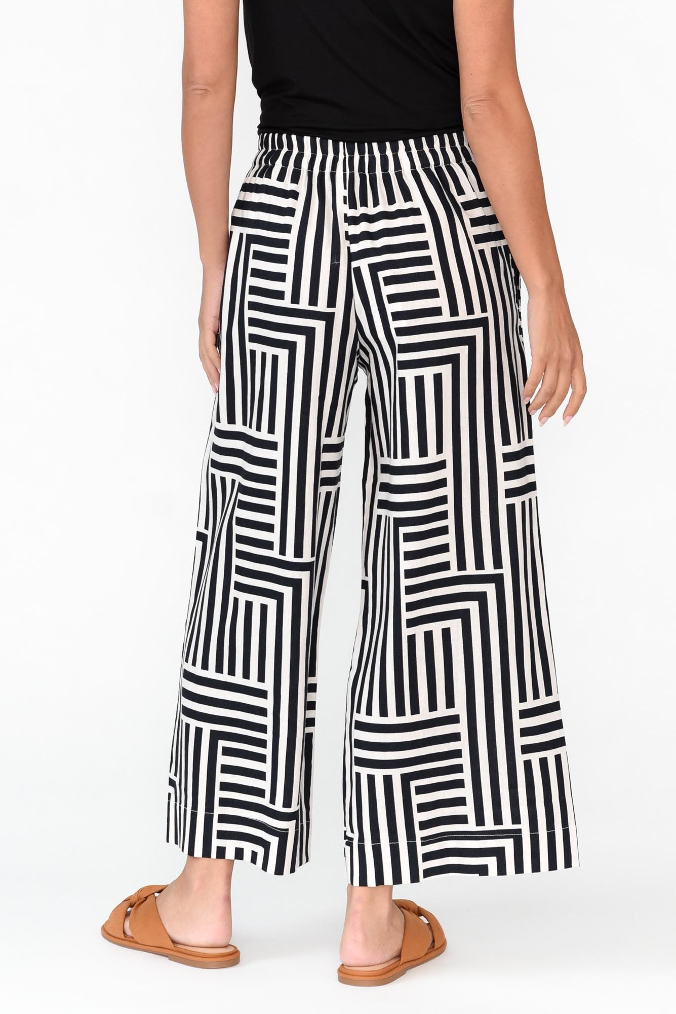 Bauhaus Navy Stripe Linen Blend Pant