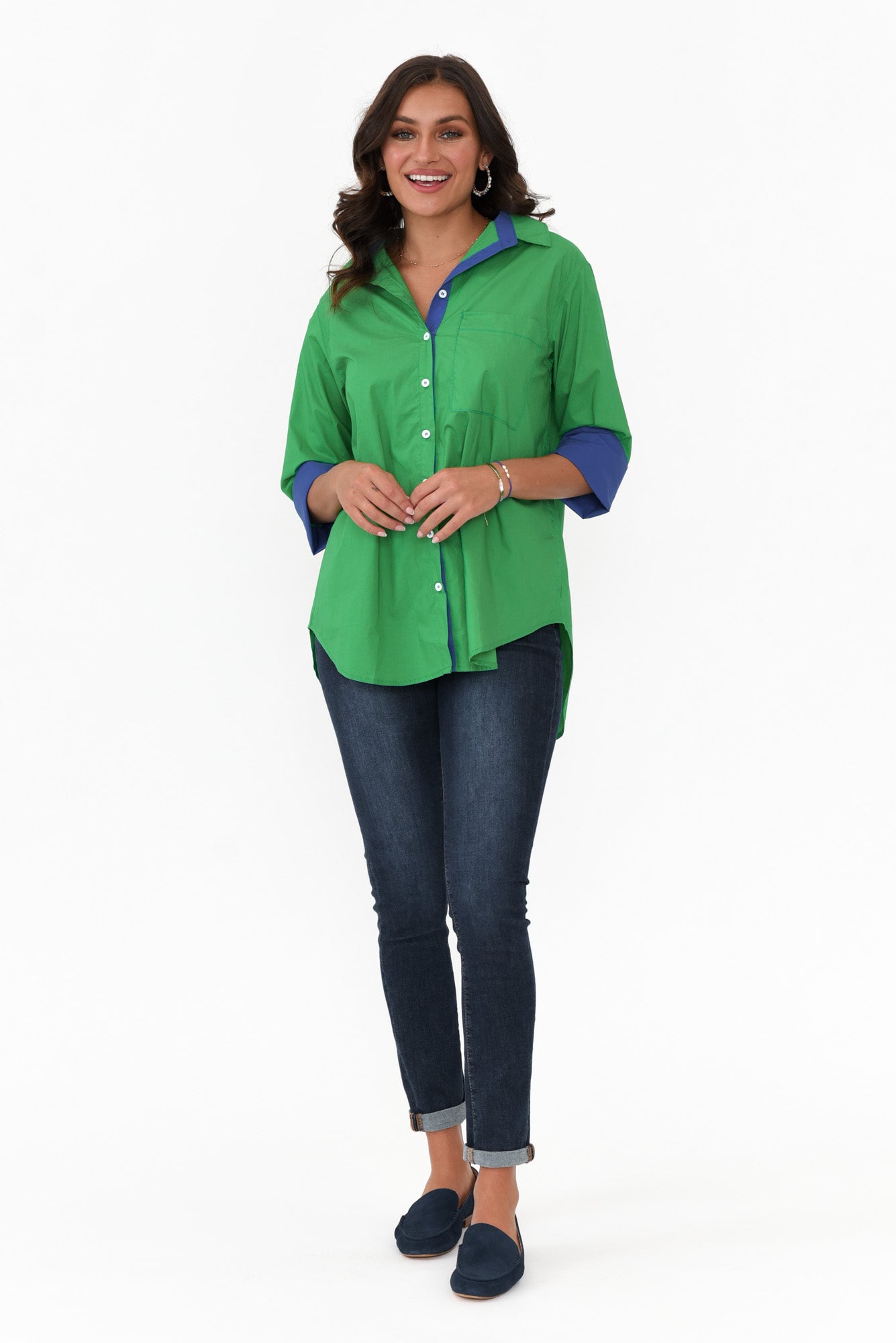 Kingsley Green Cotton Shirt