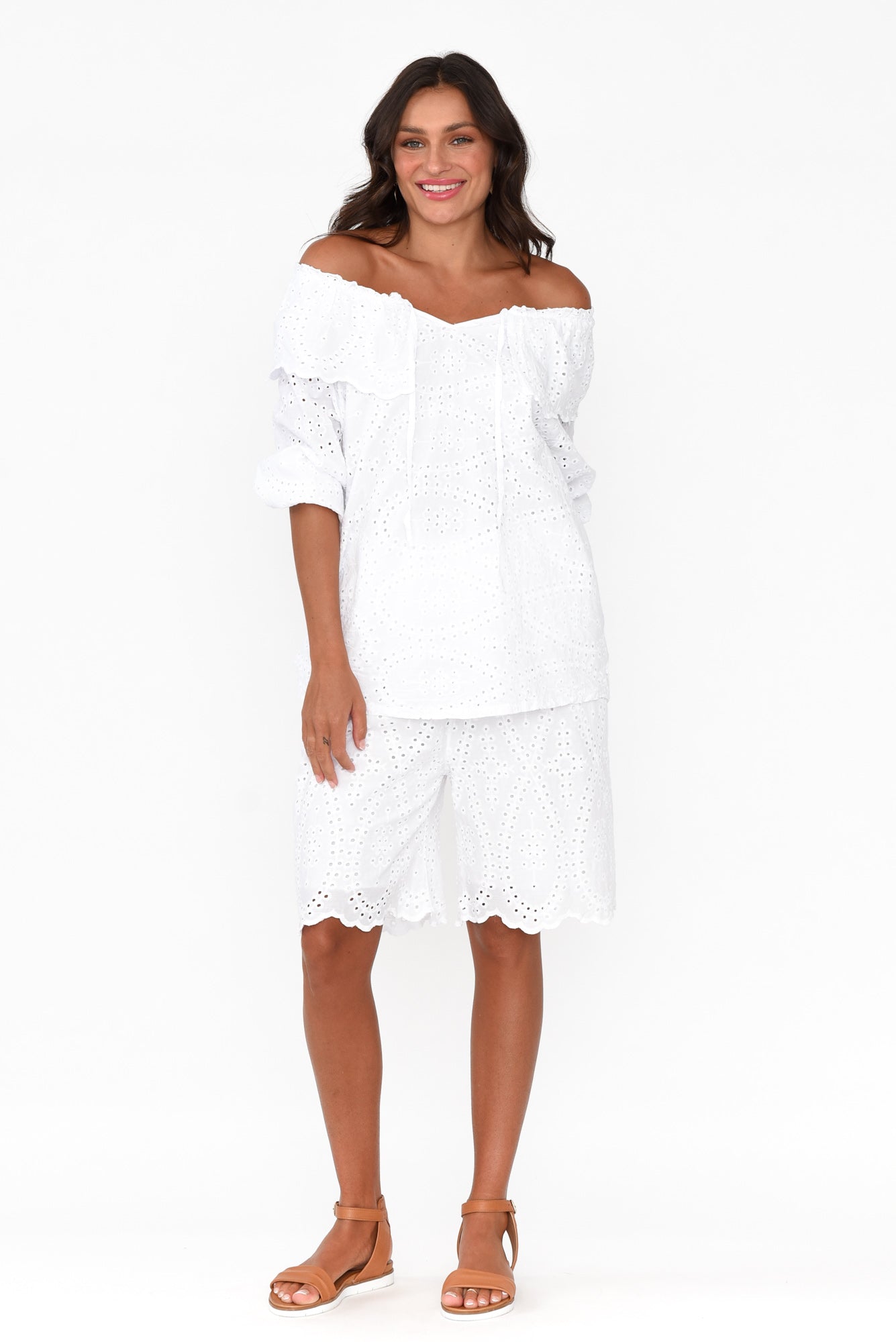 Elowen White Embroidered Cotton Top