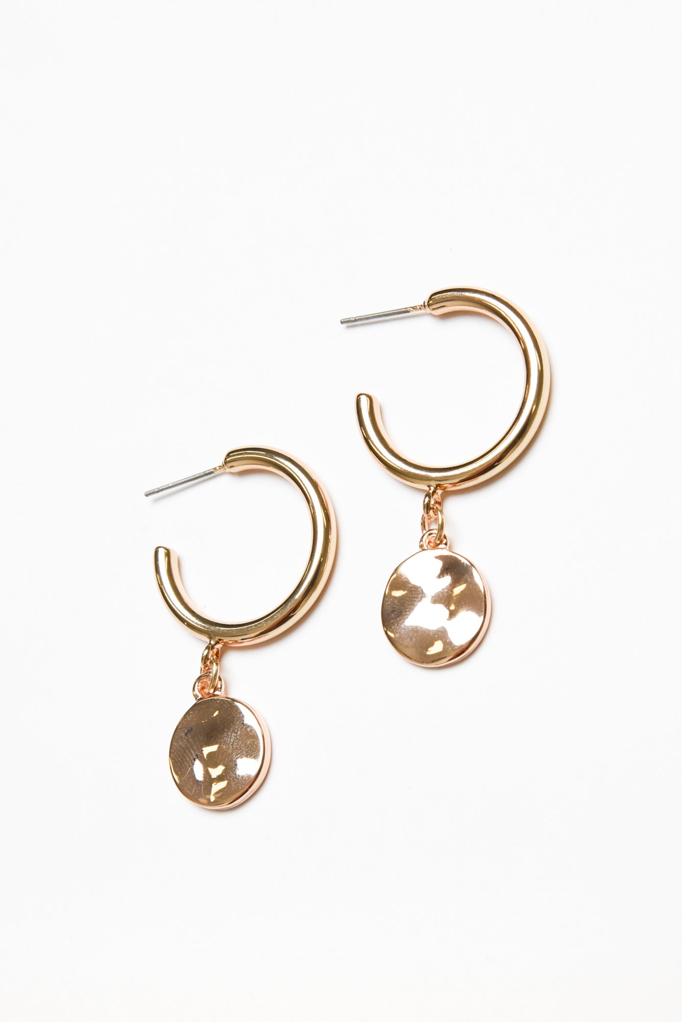 Myron Gold Disc Hoop Earring