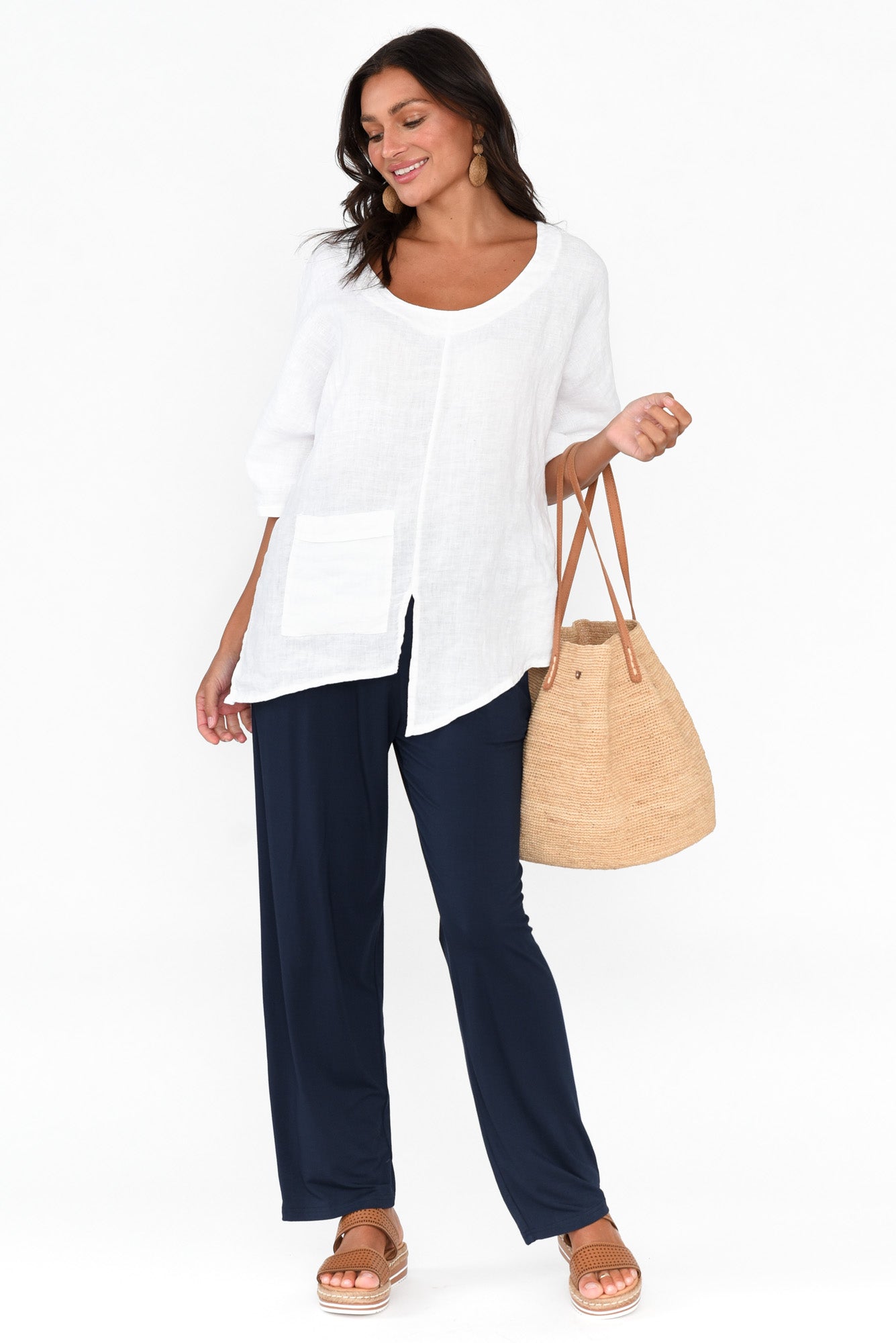 Rosella Navy Bamboo Pant
