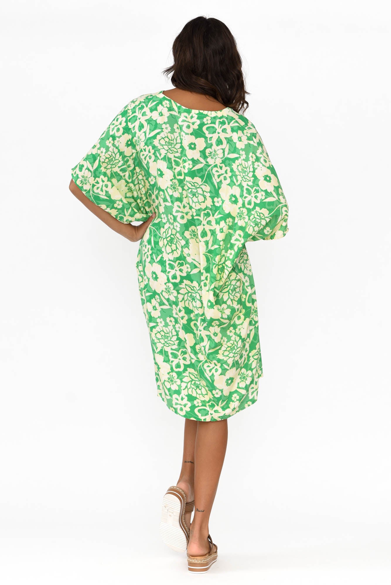 Luce Green Flower Kaftan
