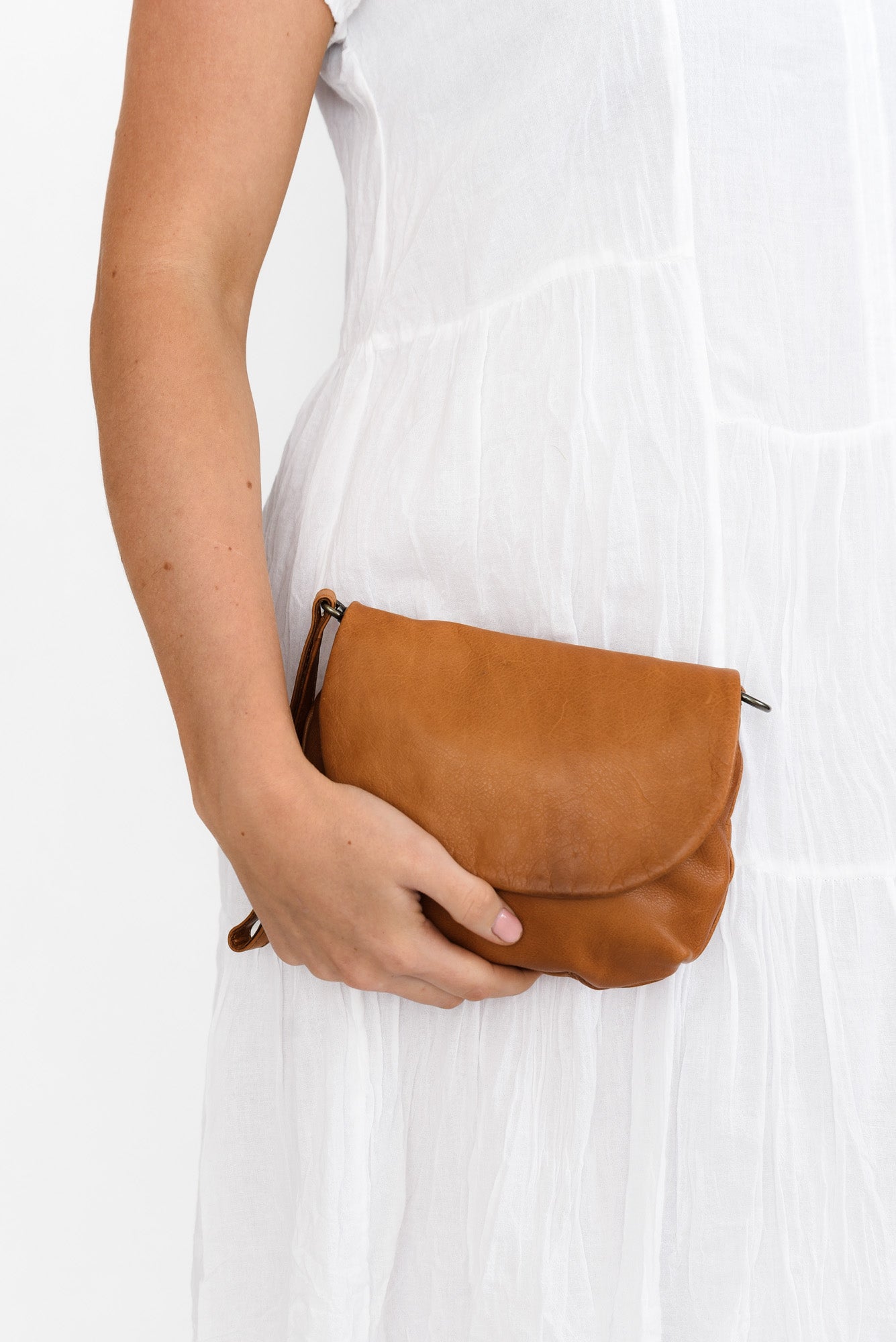 Ophira Tan Leather Crossbody Bag
