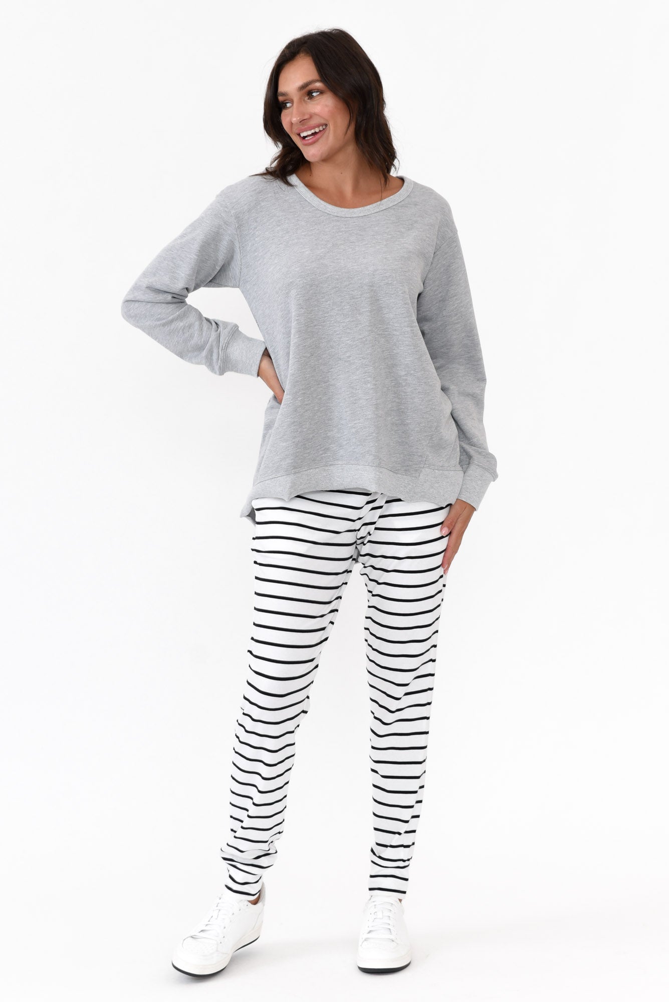 Newhaven Grey Marle Cotton Jumper