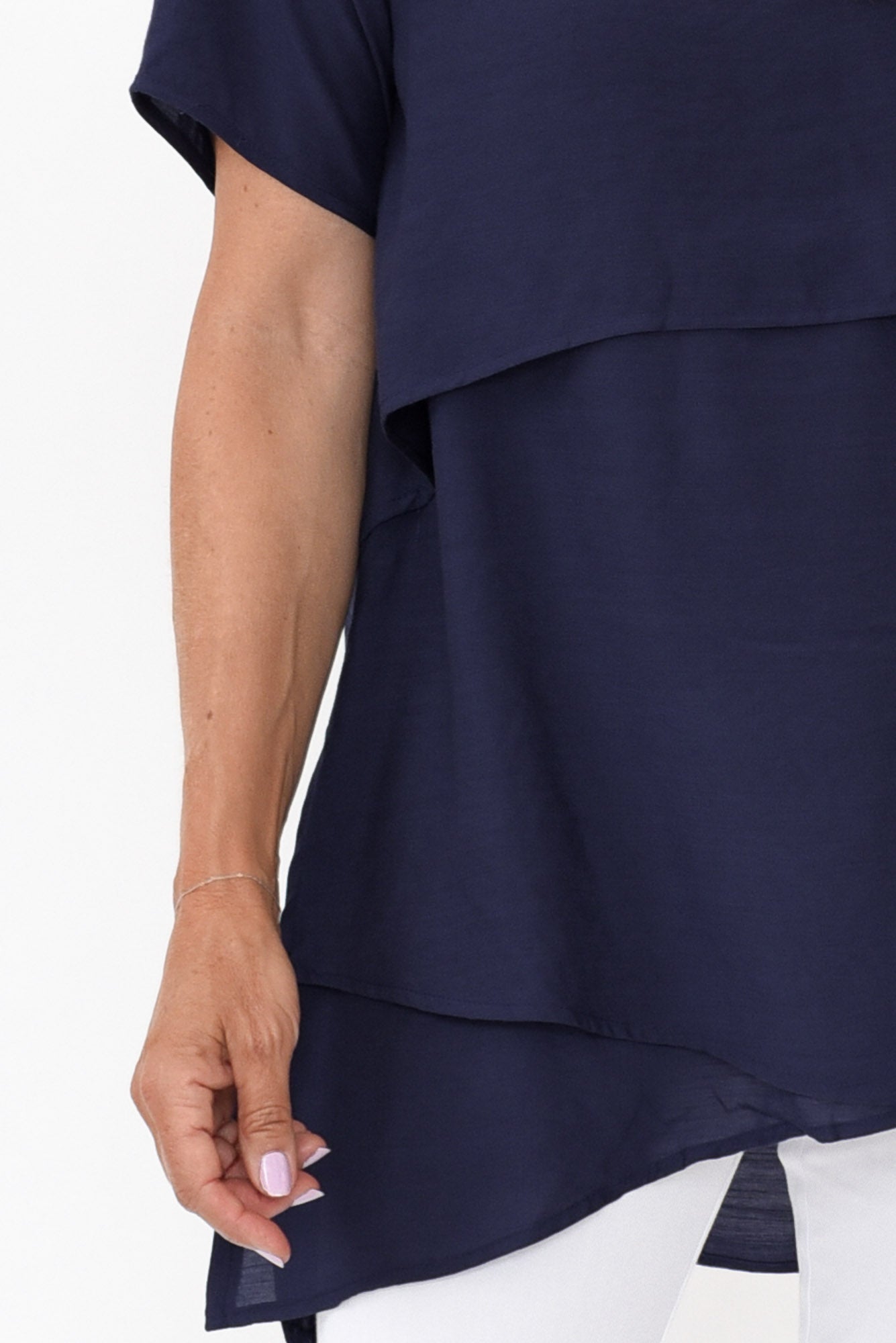 Shoshana Navy Cotton Layered Top