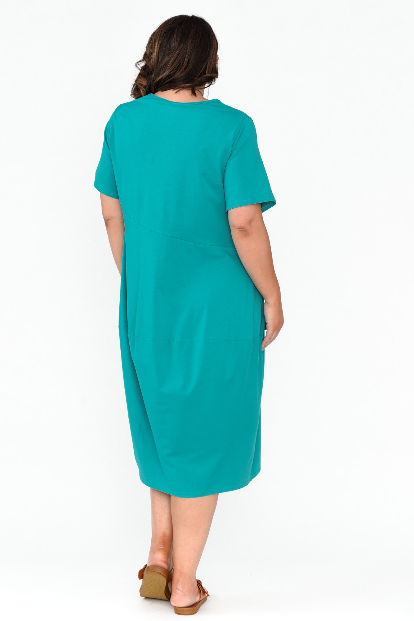 Morgan Aqua Diagonal Seam Dress