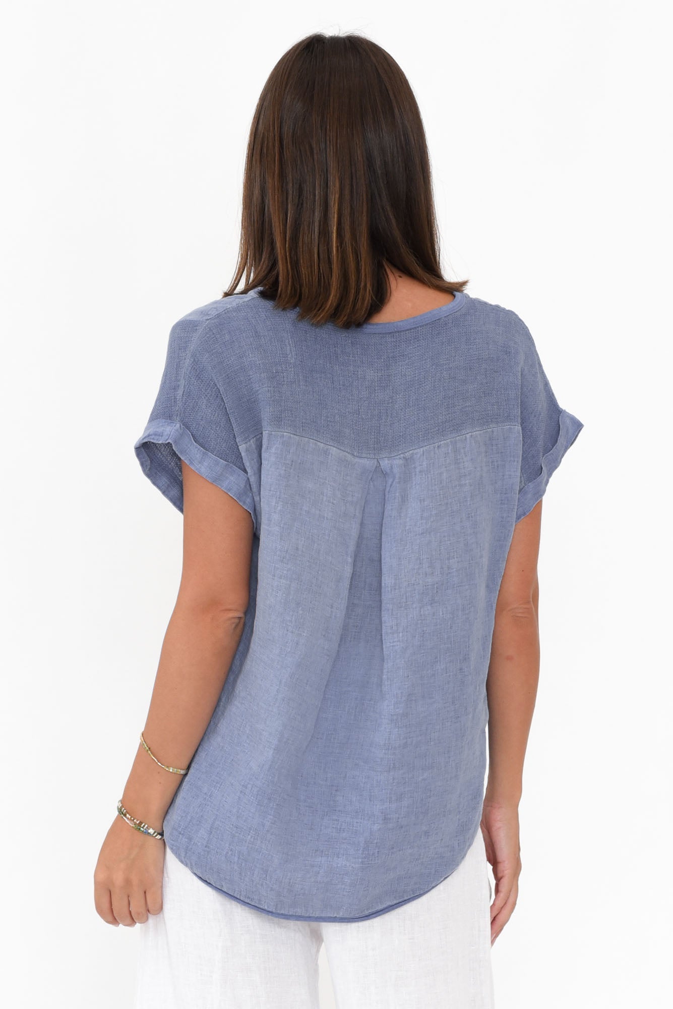Dorian Steel Linen Cotton Top
