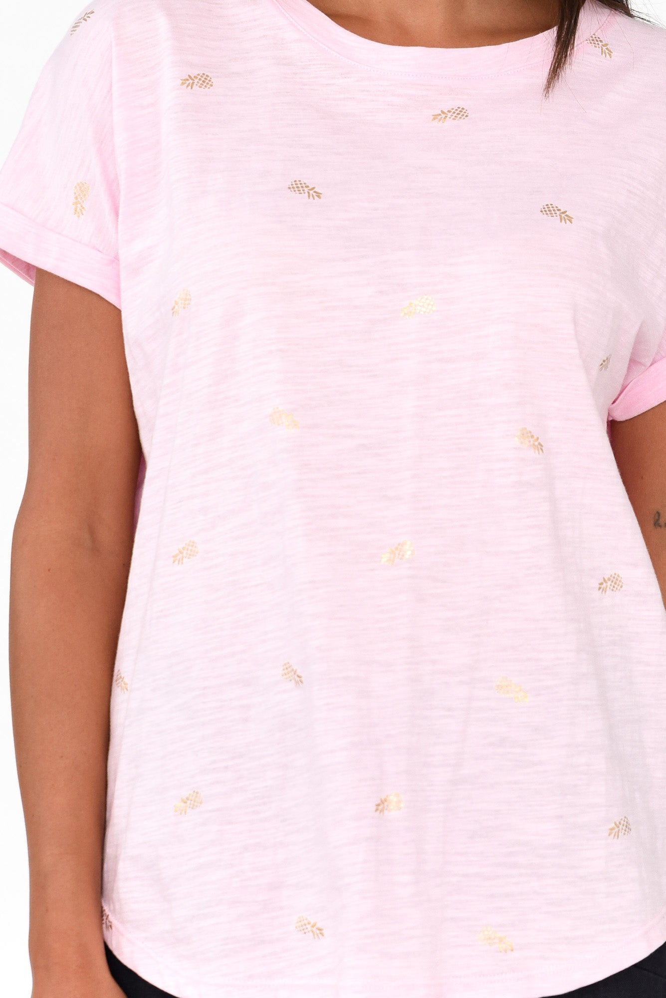 Hailey Pink Pineapple Cotton Tee