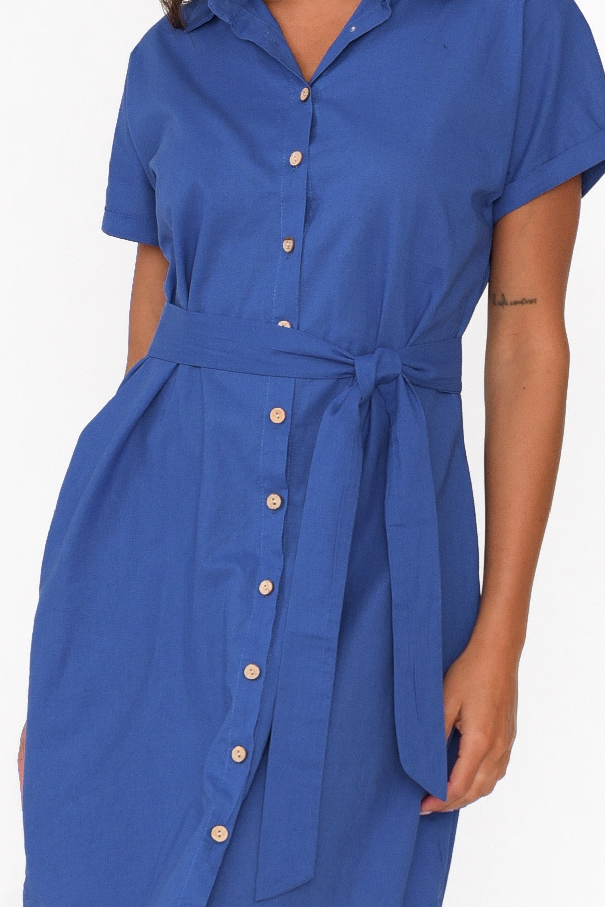 Mareli Cobalt Linen Blend Dress