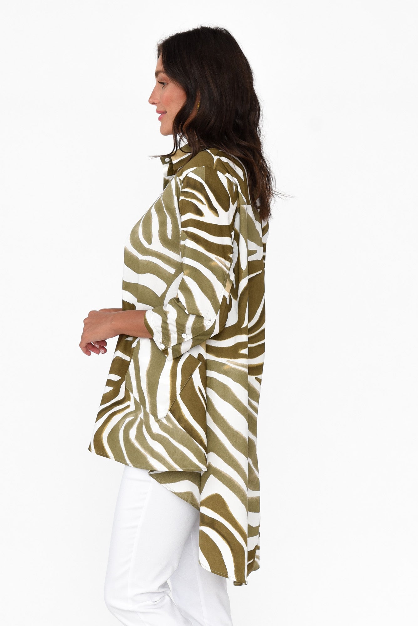 Kinley Green Swirl Cotton Tunic