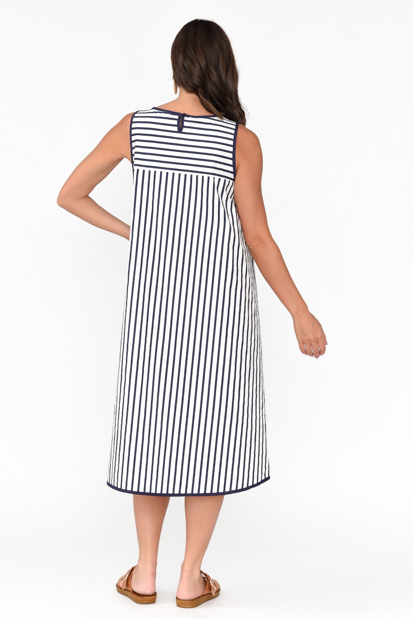 Artemis White Stripe Cotton Dress