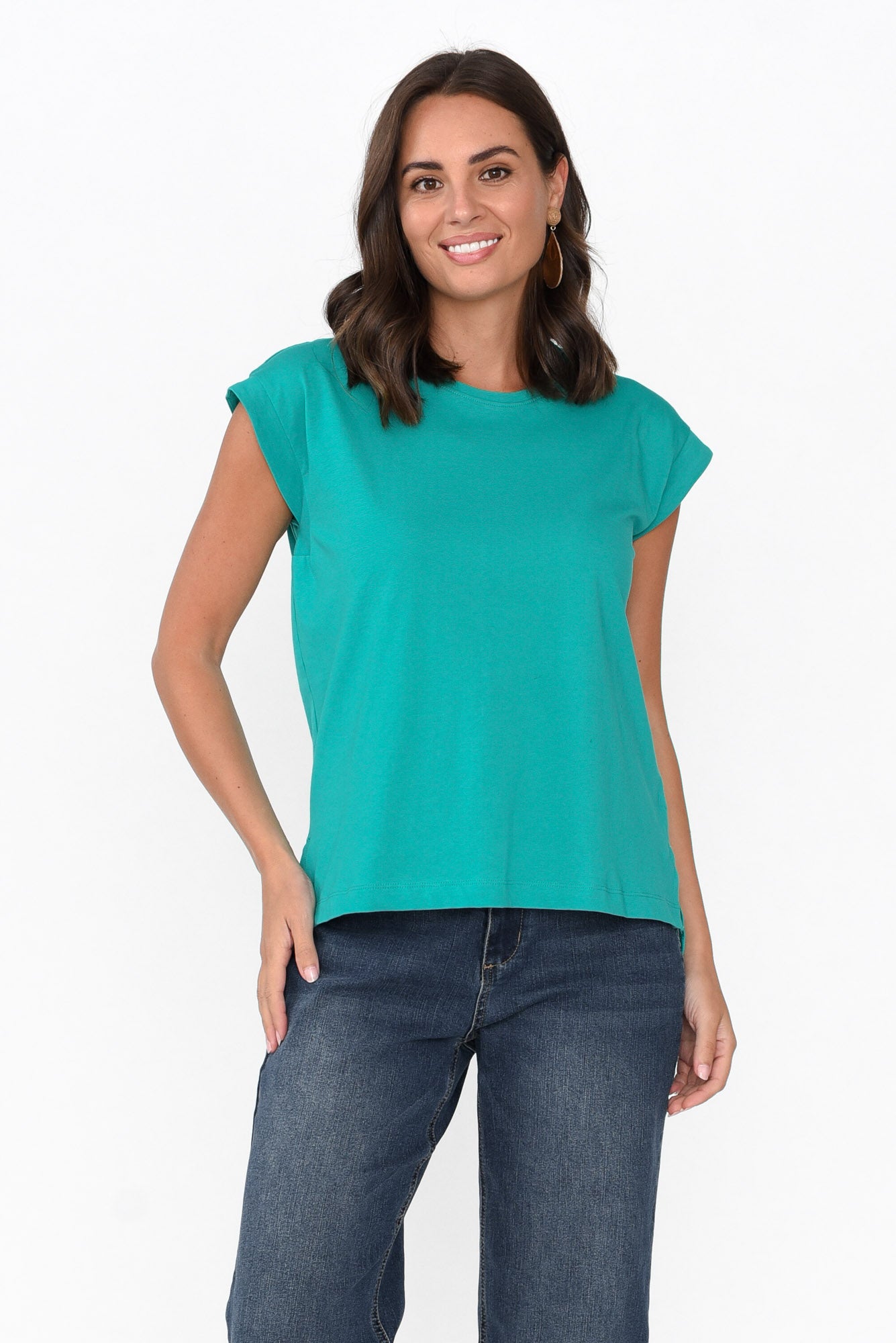 Michaela Jade Green Cotton Top
