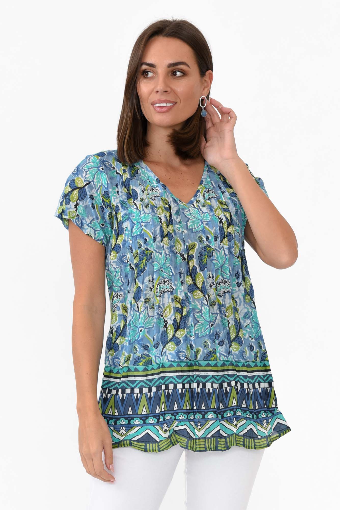 Fia Blue Botanic Cotton Top